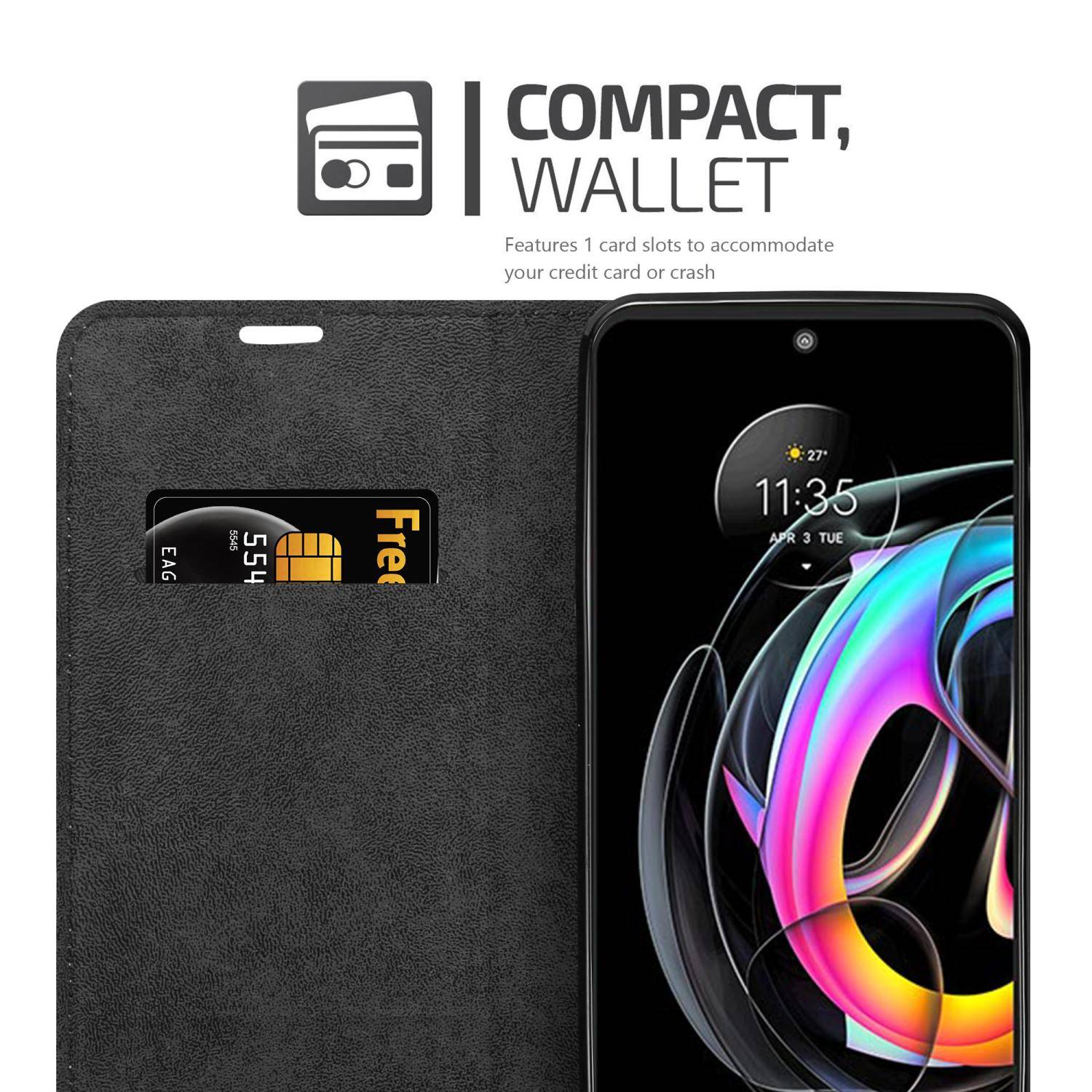 Cadorabo Hülle für Motorola EDGE 20 LITE / FUSION Schutz Hülle in Braun Handyhülle Etui Case Cover Magnetverschluss