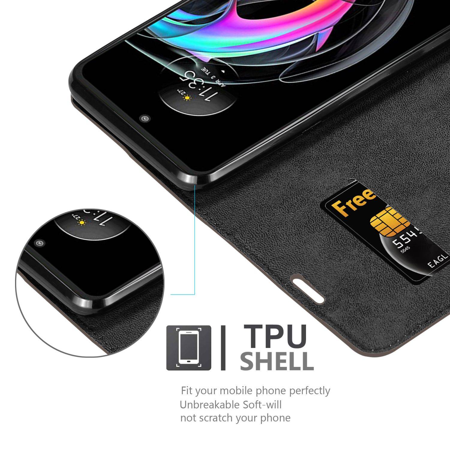 Cadorabo Hülle für Motorola EDGE 20 LITE / FUSION Schutz Hülle in Braun Handyhülle Etui Case Cover Magnetverschluss