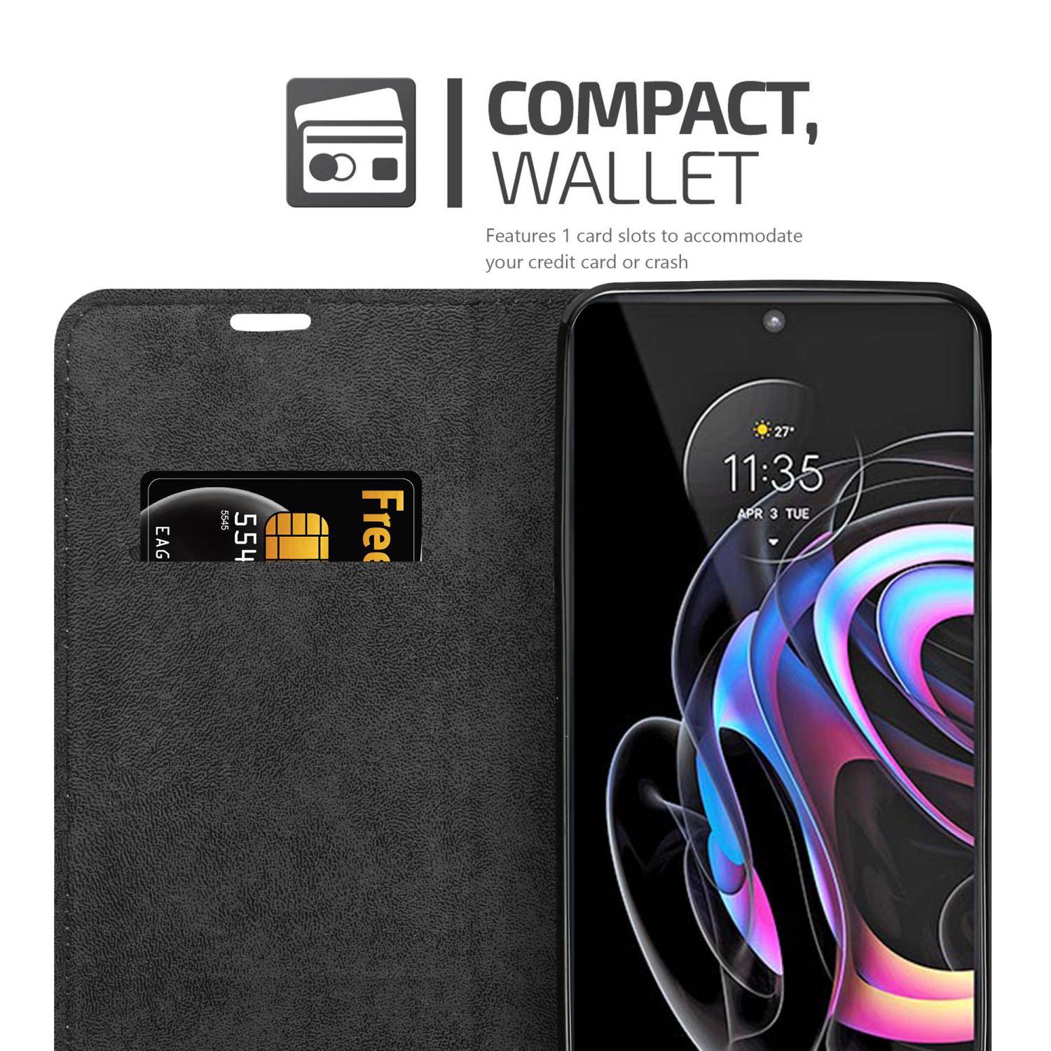 Cadorabo Hülle für Motorola EDGE 20 PRO / EDGE S PRO Schutz Hülle in Braun Handyhülle Etui Case Cover Magnetverschluss