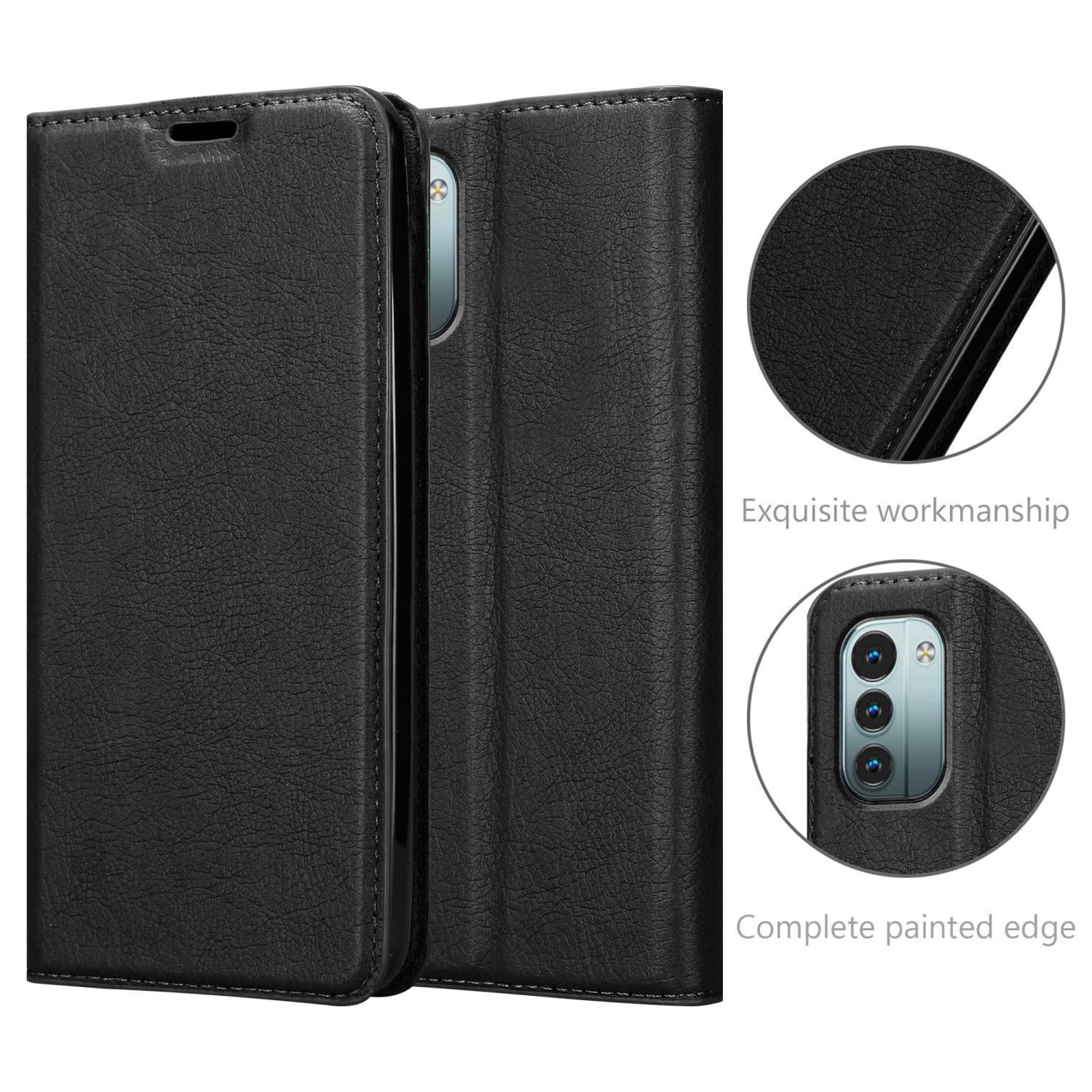 Cadorabo Hülle für Nokia G11 / G21 Schutz Hülle in Schwarz Handyhülle Etui Case Cover Magnetverschluss