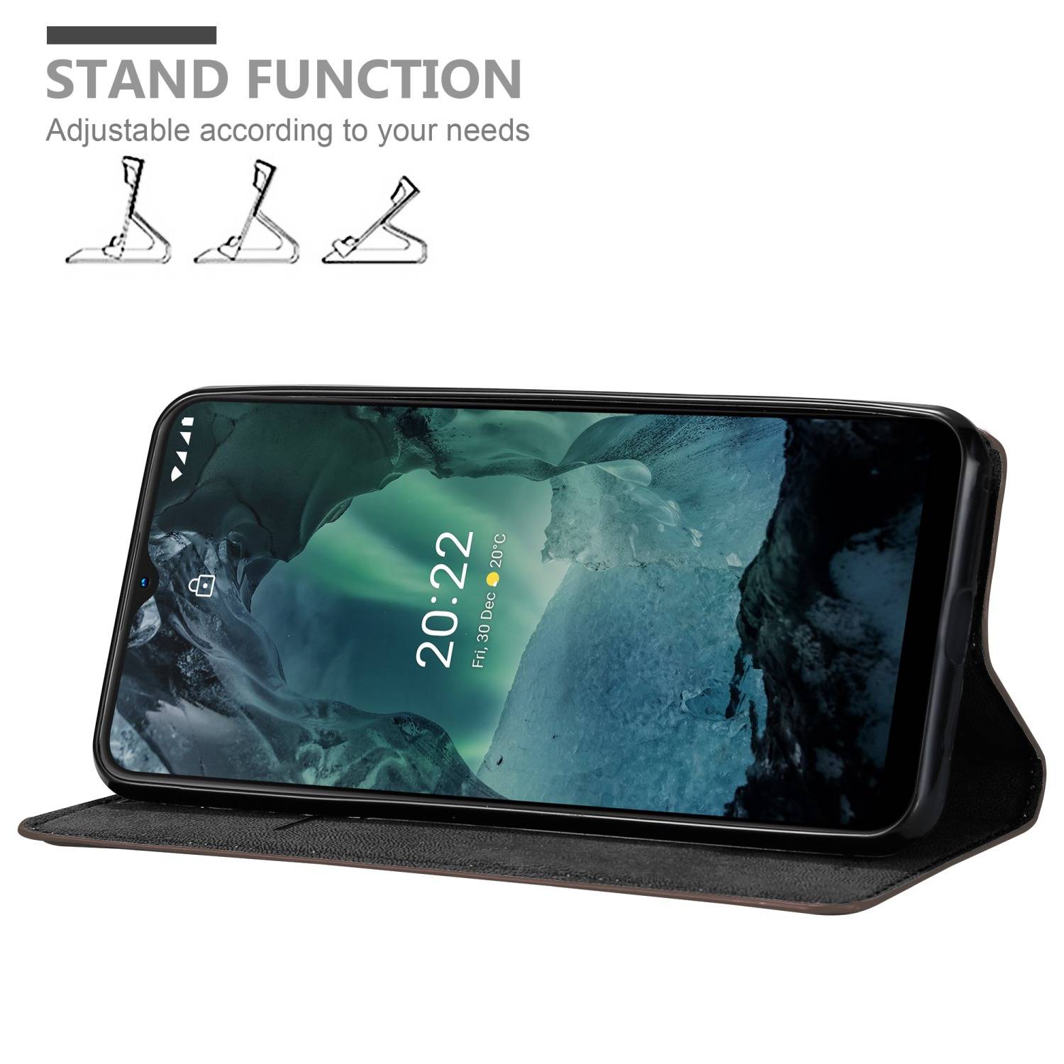 Cadorabo Hülle für Nokia G11 / G21 Schutz Hülle in Braun Handyhülle Etui Case Cover Magnetverschluss
