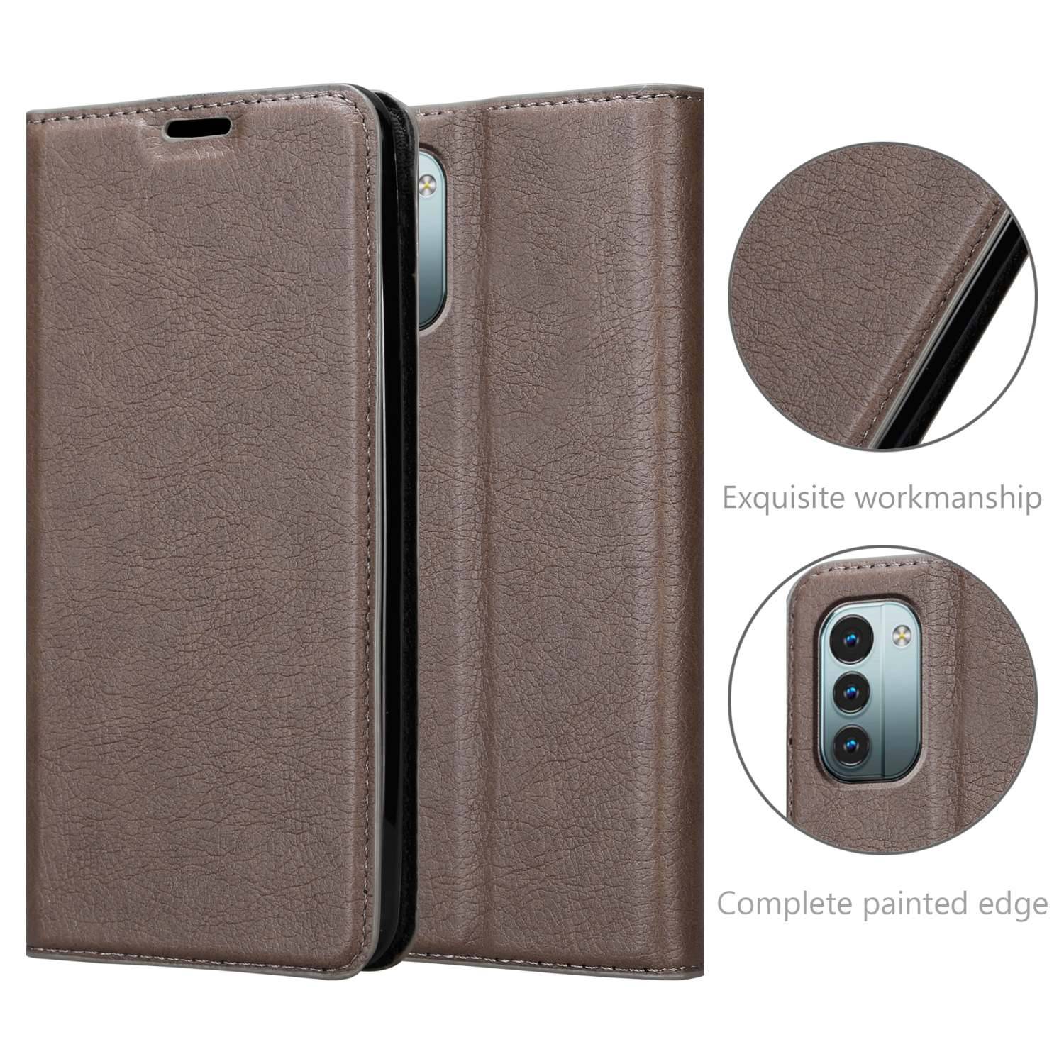 Cadorabo Hülle für Nokia G11 / G21 Schutz Hülle in Braun Handyhülle Etui Case Cover Magnetverschluss