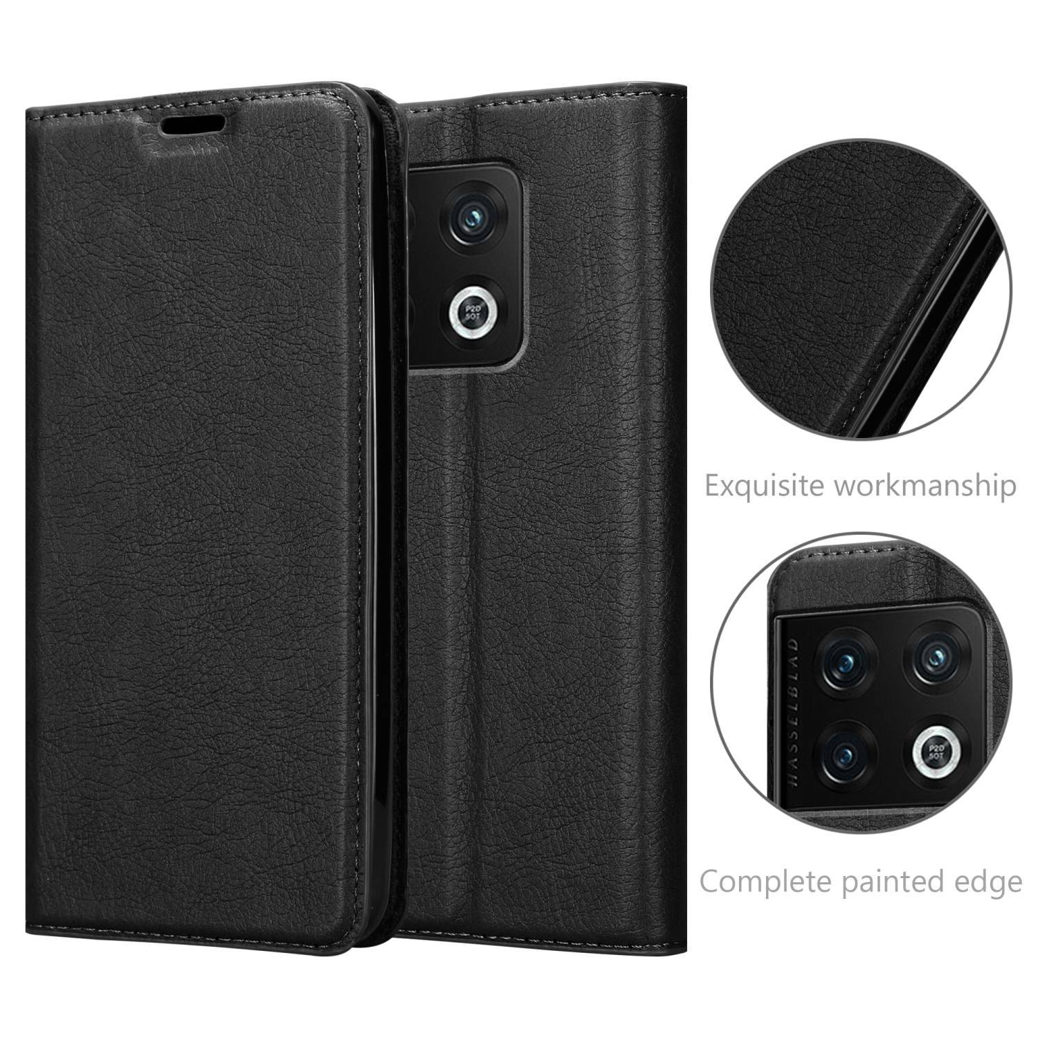 Cadorabo Hülle für OnePlus 10 PRO 5G Schutz Hülle in Schwarz Handyhülle Etui Case Cover Magnetverschluss