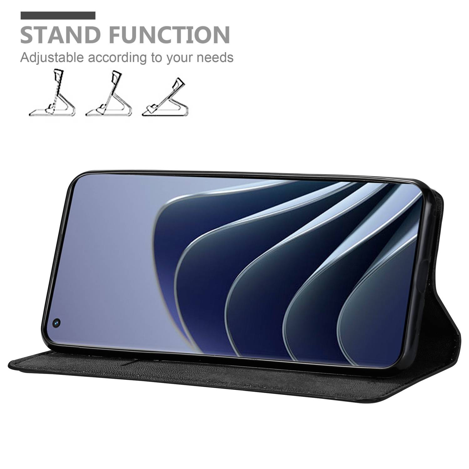 Cadorabo Hülle für OnePlus 10 PRO 5G Schutz Hülle in Schwarz Handyhülle Etui Case Cover Magnetverschluss