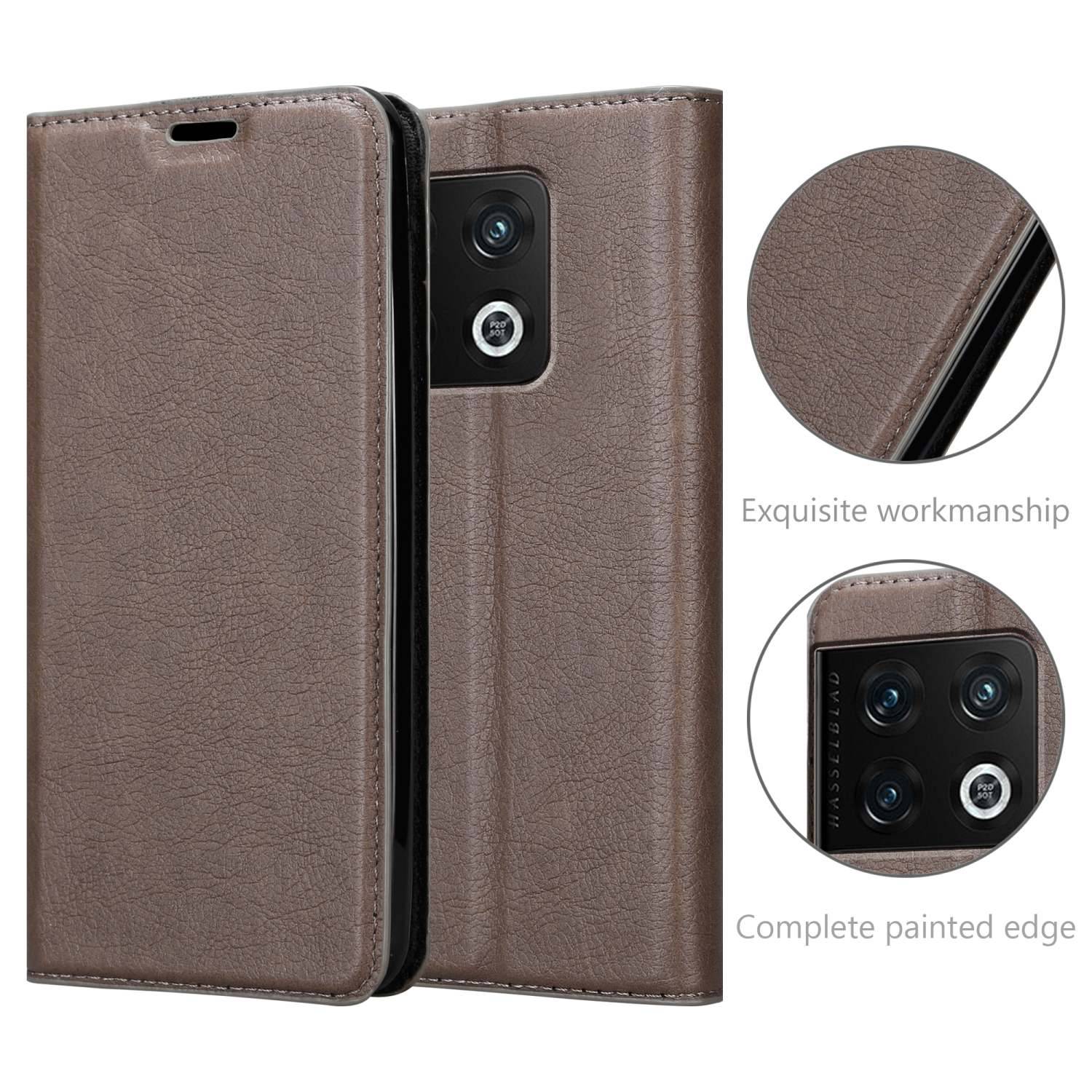 Cadorabo Hülle für OnePlus 10 PRO 5G Schutz Hülle in Braun Handyhülle Etui Case Cover Magnetverschluss
