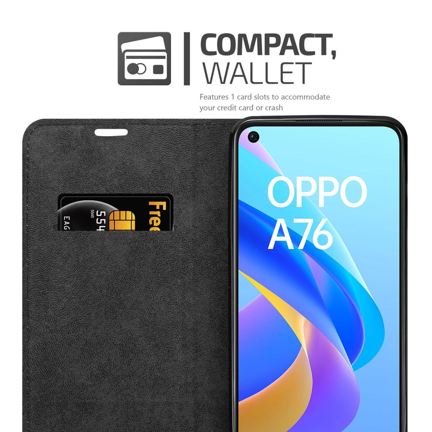 Cadorabo Hülle für Oppo A36 / A76 / A96 4G / K10 4G / Realme 9i Schutz Hülle in Schwarz Handyhülle Etui Case Cover