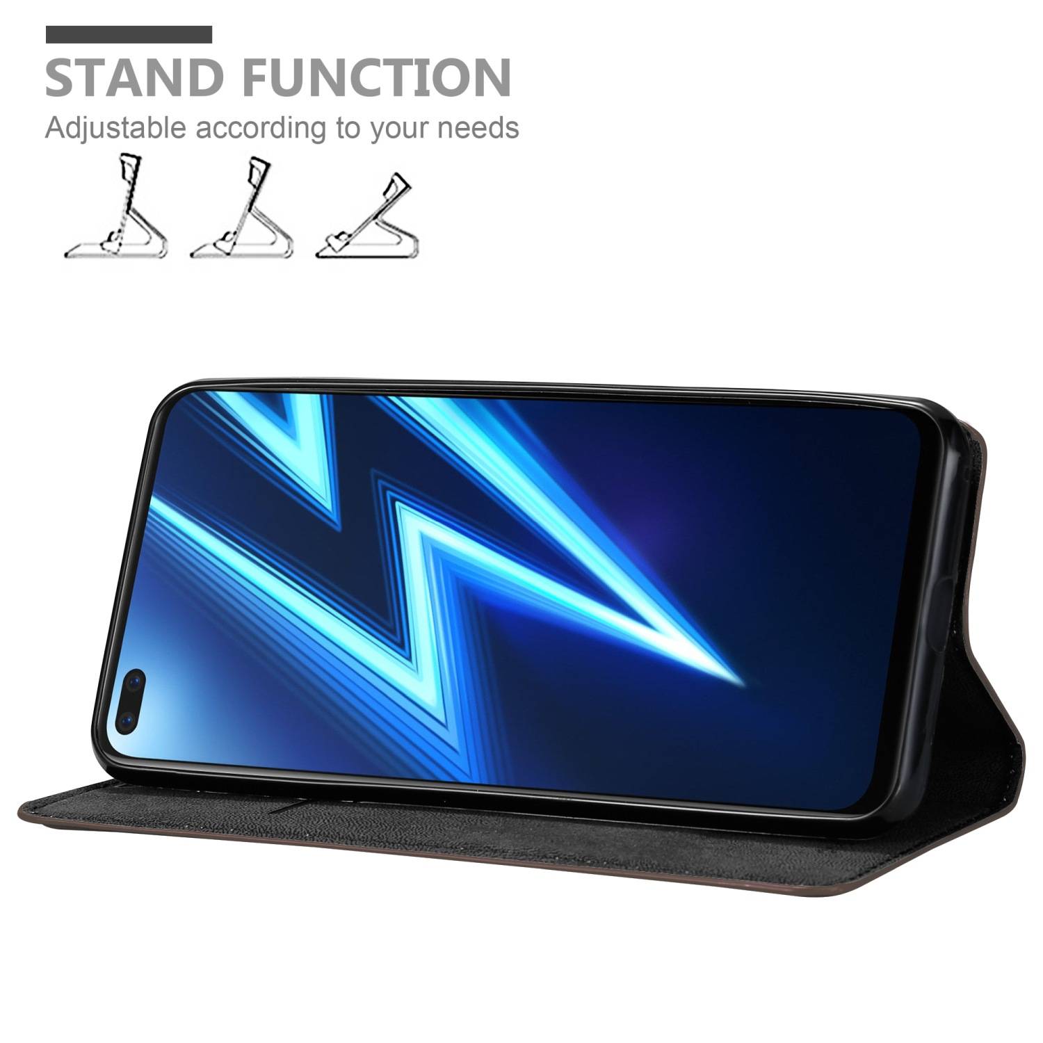 Cadorabo Hülle für Realme 6 PRO Schutz Hülle in Braun Handyhülle Etui Case Cover Magnetverschluss