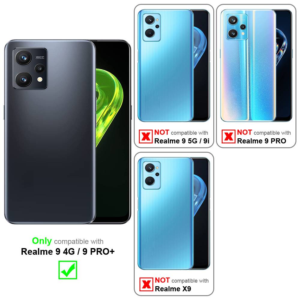 Cadorabo Hülle für Realme 9 4G / 9 PRO+ Schutz Hülle in Braun Handyhülle Etui Case Cover Magnetverschluss