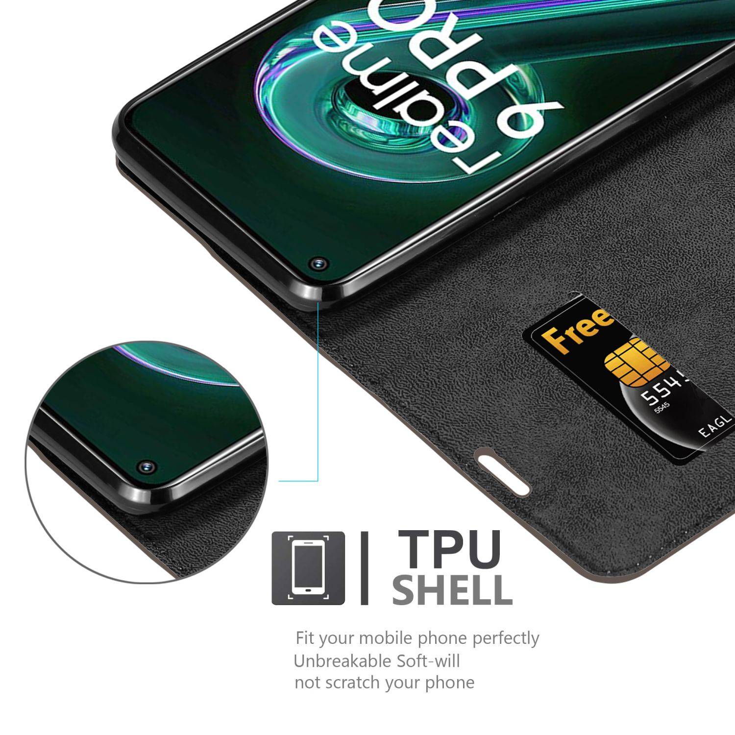Cadorabo Hülle für Realme 9 5G / 9 PRO / V25 / Q5 / OnePlus Nord CE 2 LITE 5G Schutz Hülle in Braun Handyhülle Etui Case