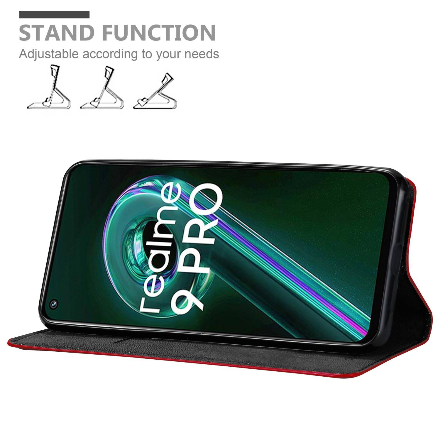 Cadorabo Hülle für Realme 9 5G / 9 PRO / V25 / Q5 / OnePlus Nord CE 2 LITE 5G Schutz Hülle in Rot Handyhülle Etui Case