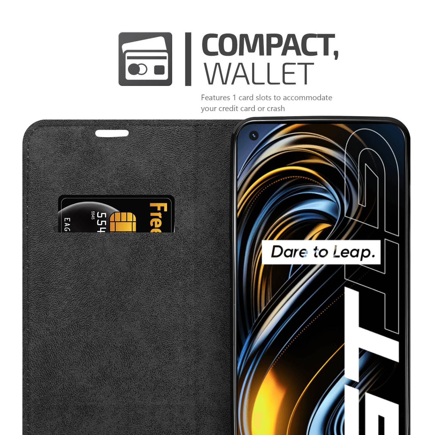 Cadorabo Hülle für Realme GT / GT Neo 2T / Q3 PRO Schutz Hülle in Braun Handyhülle Etui Case Cover Magnetverschluss
