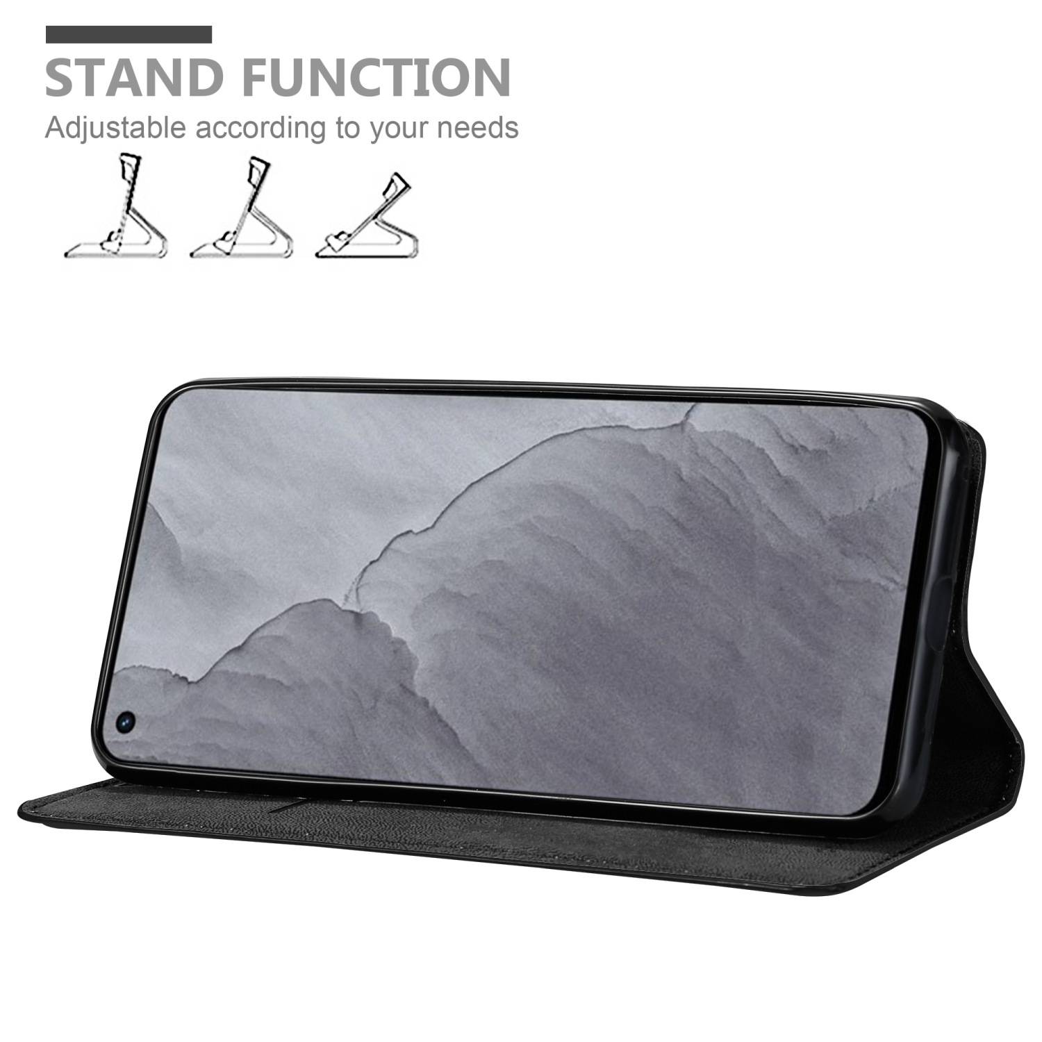 Cadorabo Hülle für Realme GT Master Schutz Hülle in Schwarz Handyhülle Etui Case Cover Magnetverschluss