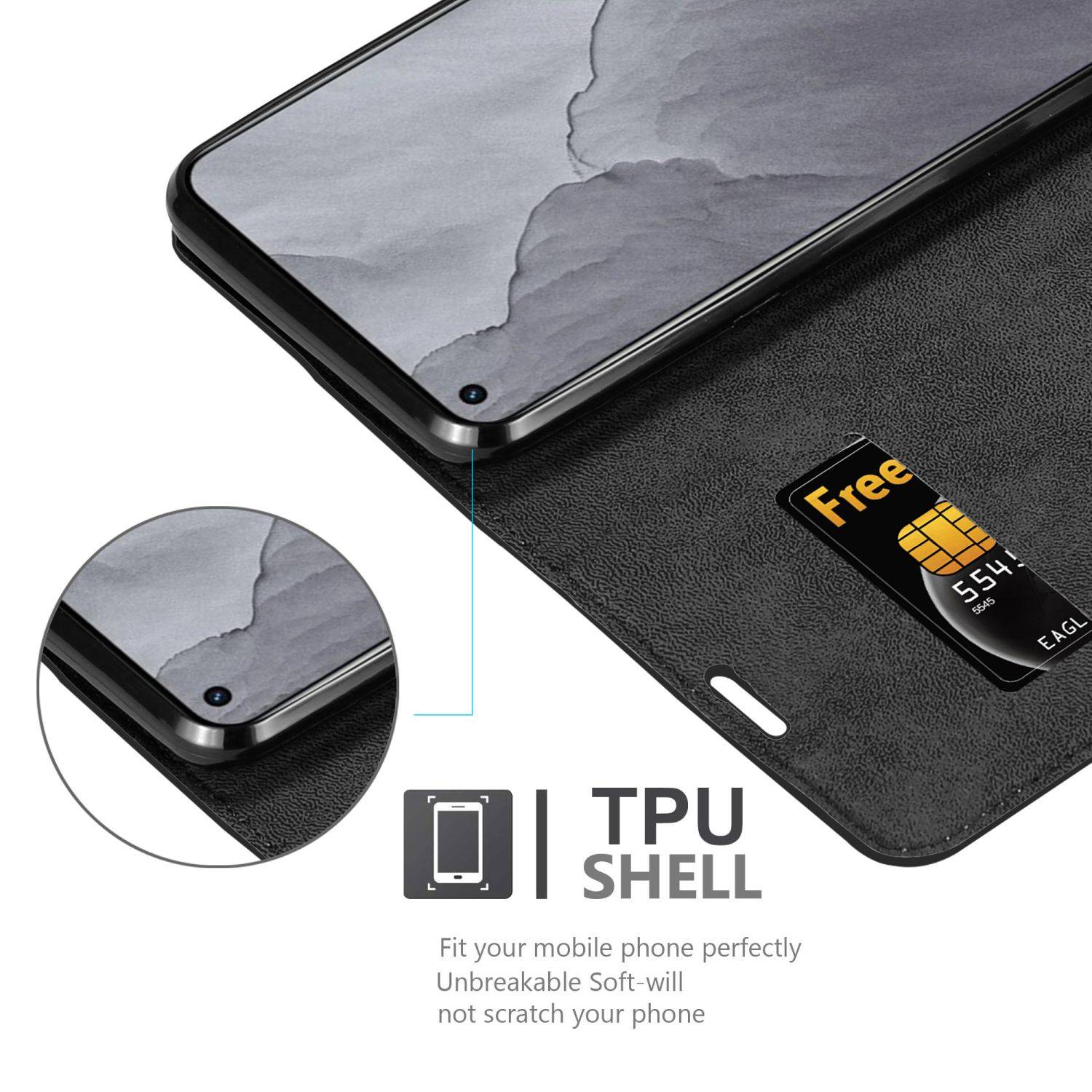 Cadorabo Hülle für Realme GT Master Schutz Hülle in Schwarz Handyhülle Etui Case Cover Magnetverschluss