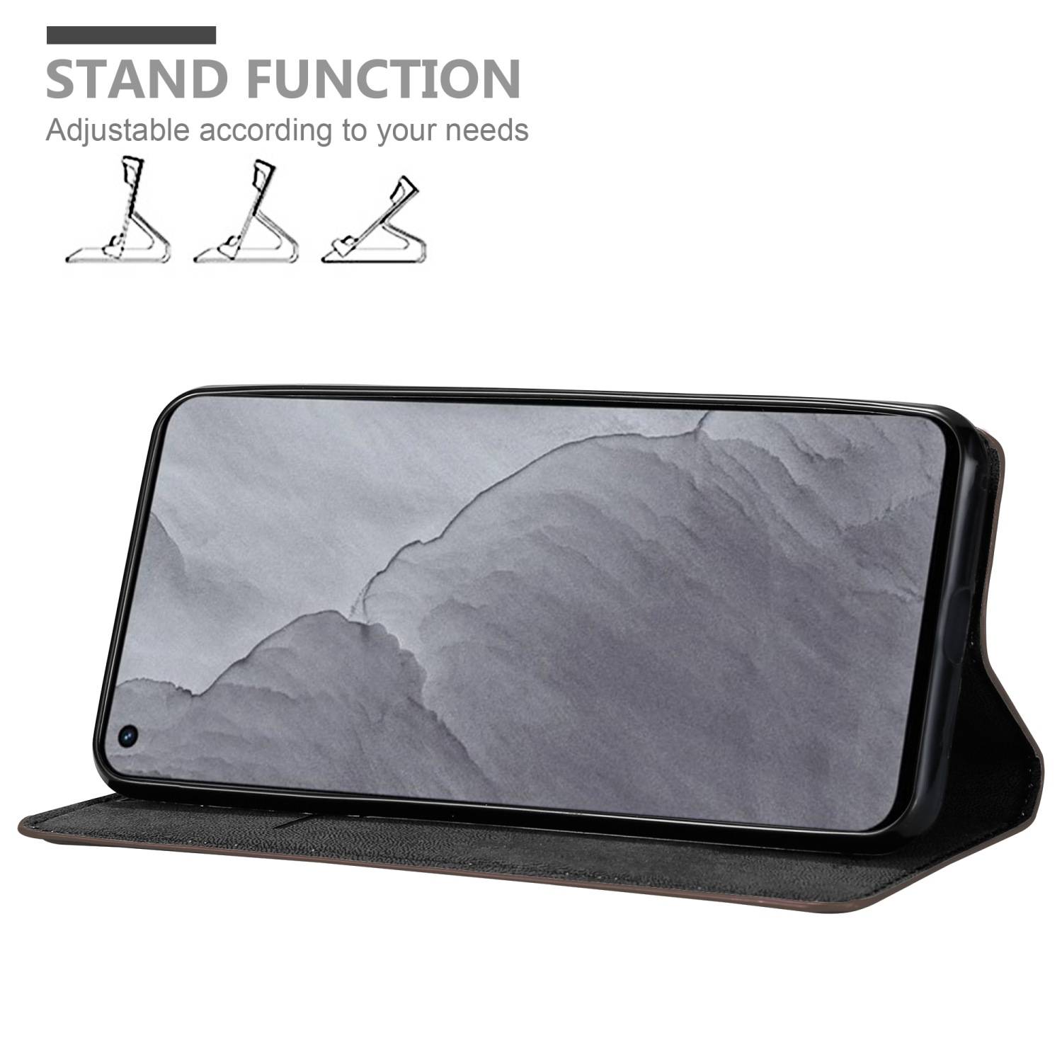 Cadorabo Hülle für Realme GT Master Schutz Hülle in Braun Handyhülle Etui Case Cover Magnetverschluss