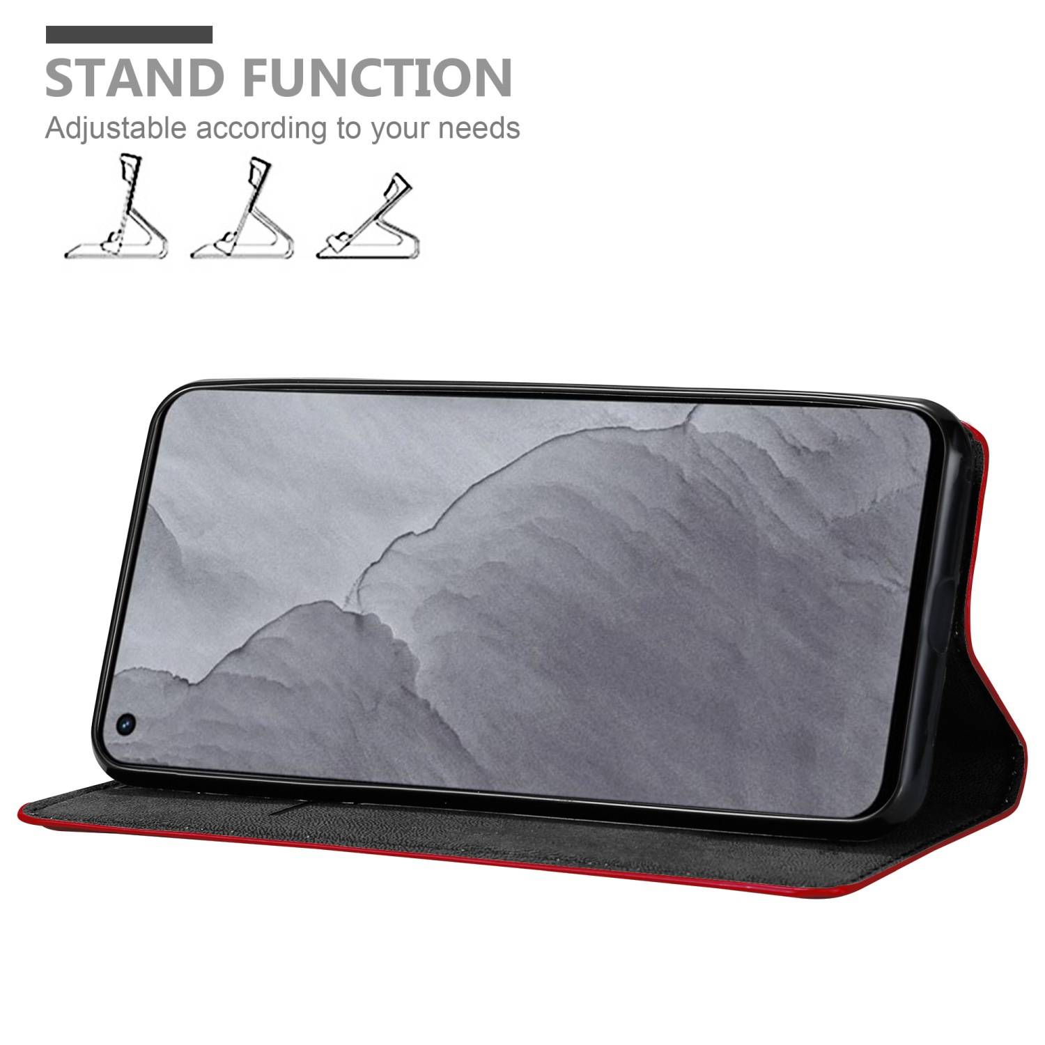 Cadorabo Hülle für Realme GT Master Schutz Hülle in Rot Handyhülle Etui Case Cover Magnetverschluss