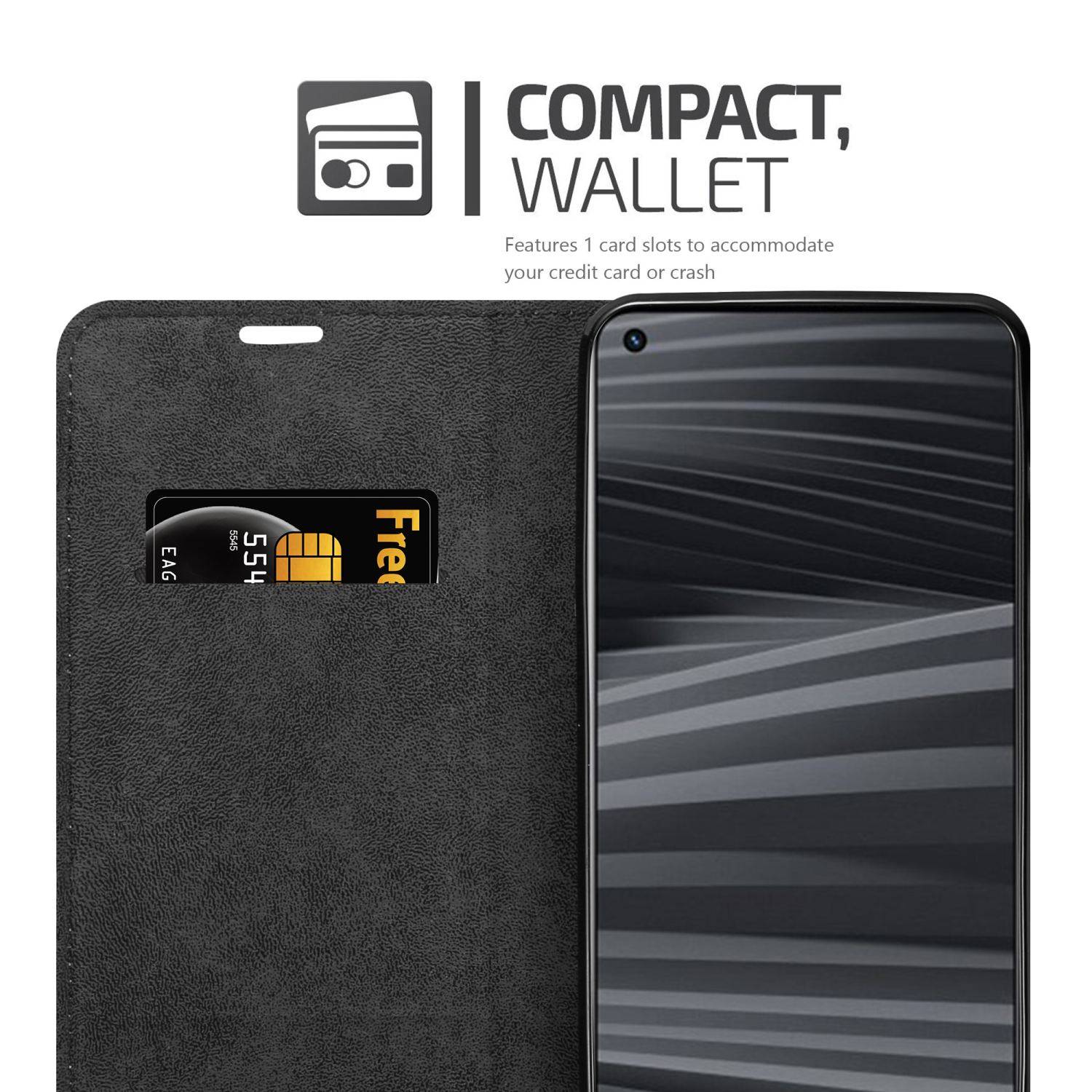 Cadorabo Hülle für Realme GT 2 / GT Neo 2 Schutz Hülle in Schwarz Handyhülle Etui Case Cover Magnetverschluss
