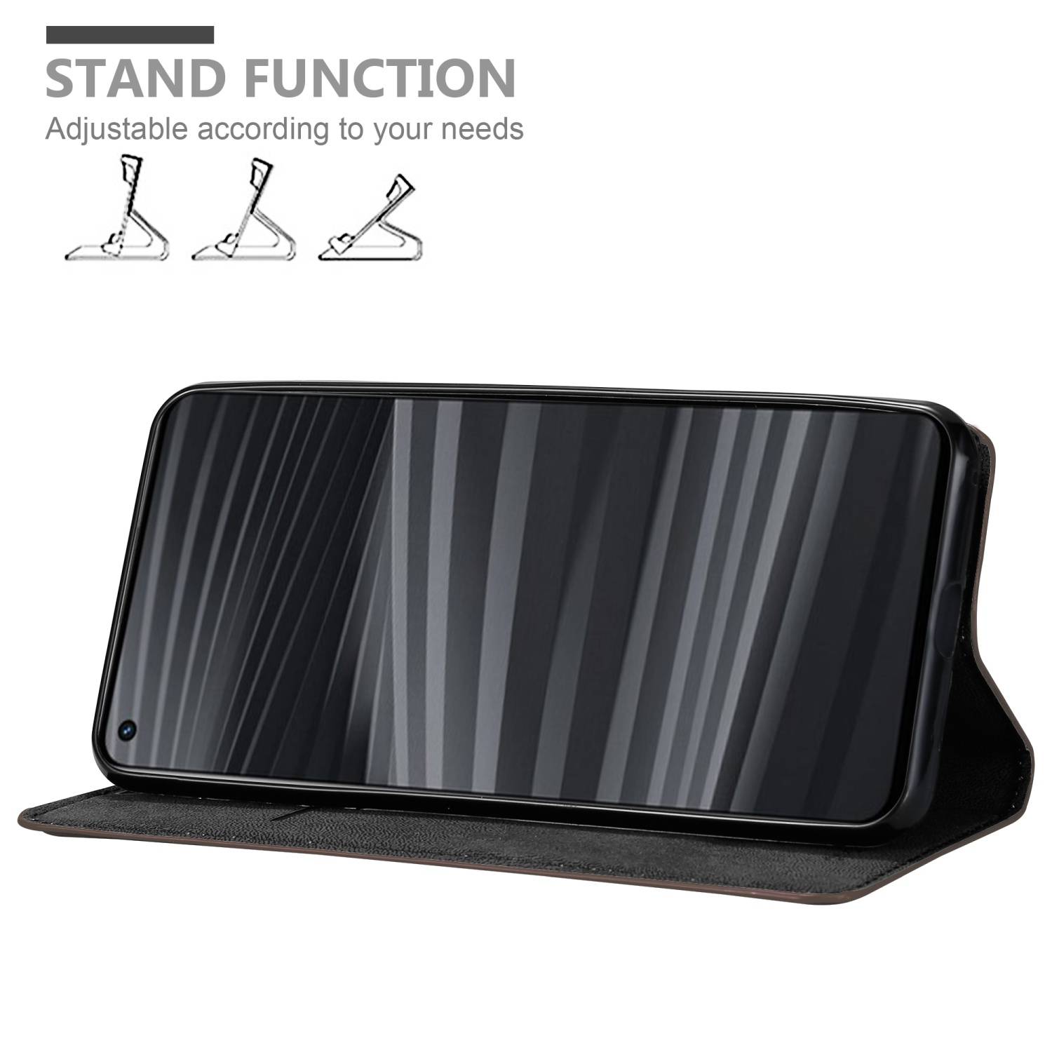 Cadorabo Hülle für Realme GT 2 / GT Neo 2 Schutz Hülle in Braun Handyhülle Etui Case Cover Magnetverschluss