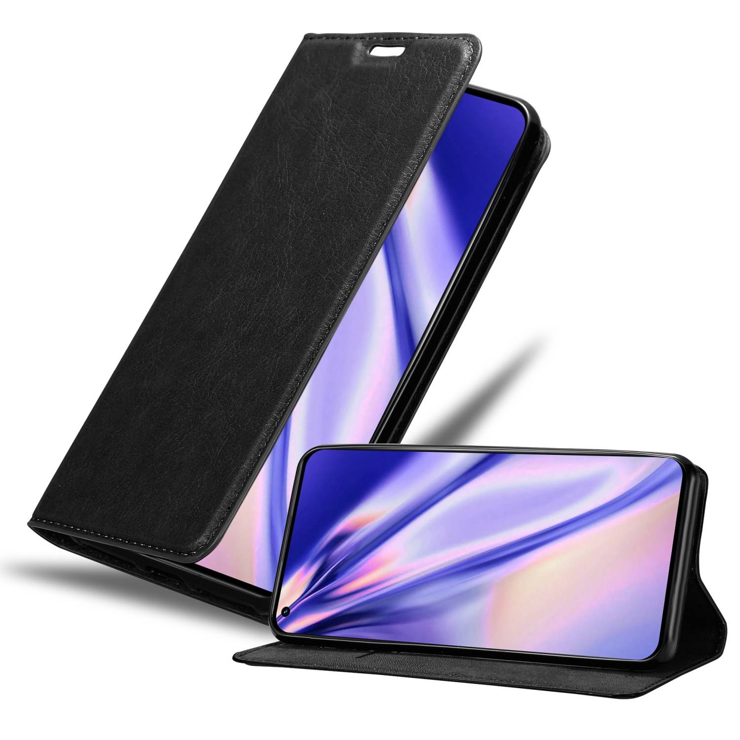 Cadorabo Hülle für Realme GT 2 PRO Schutz Hülle in Schwarz Handyhülle Etui Case Cover Magnetverschluss