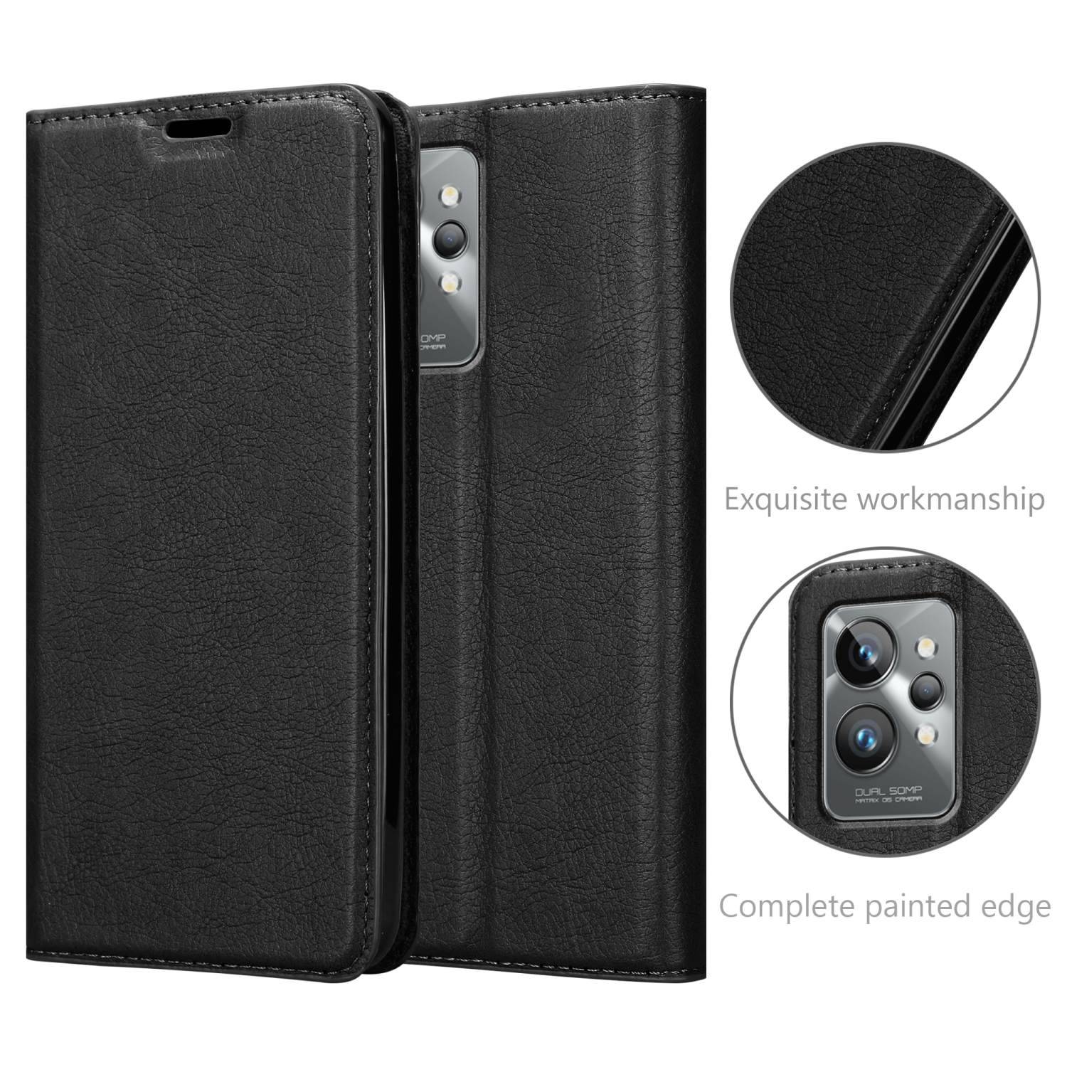Cadorabo Hülle für Realme GT 2 PRO Schutz Hülle in Schwarz Handyhülle Etui Case Cover Magnetverschluss