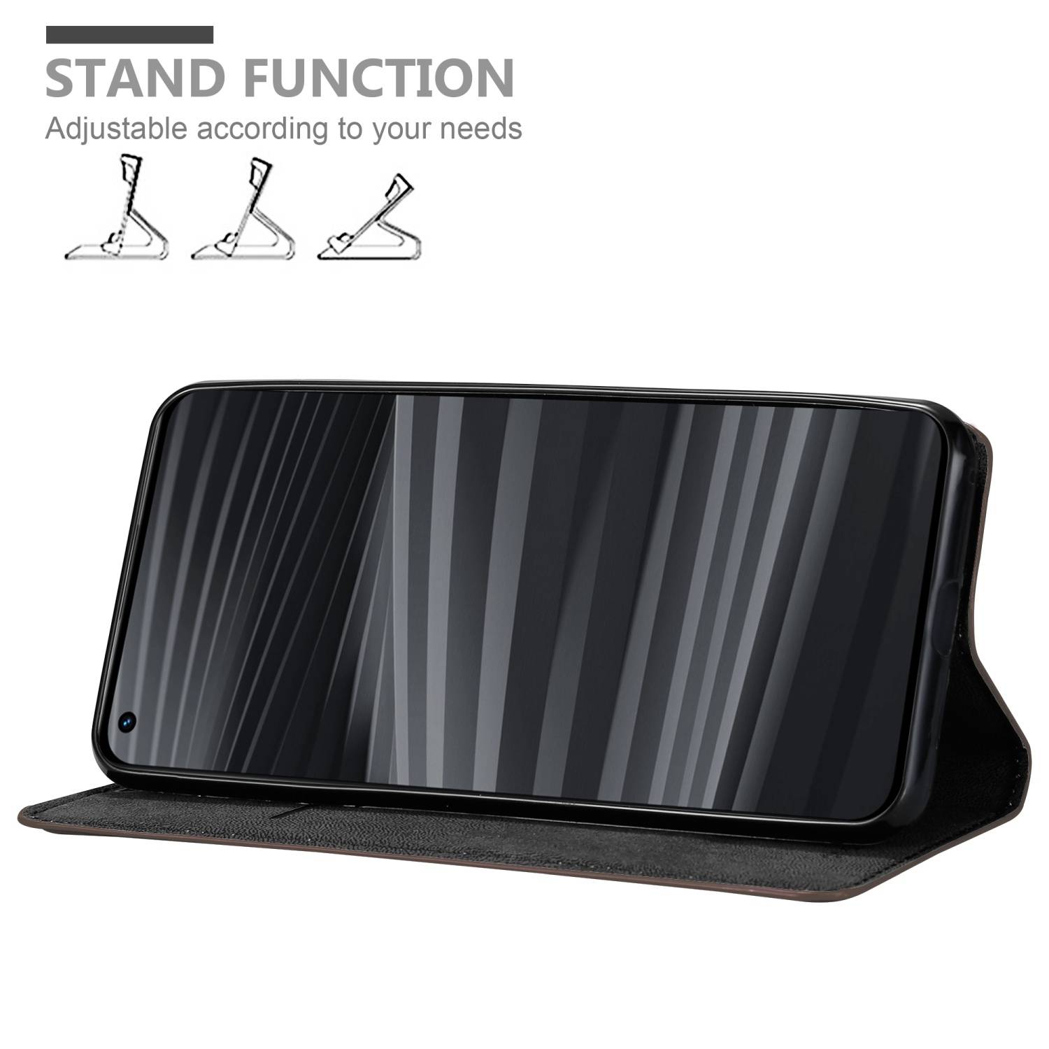 Cadorabo Hülle für Realme GT 2 PRO Schutz Hülle in Braun Handyhülle Etui Case Cover Magnetverschluss