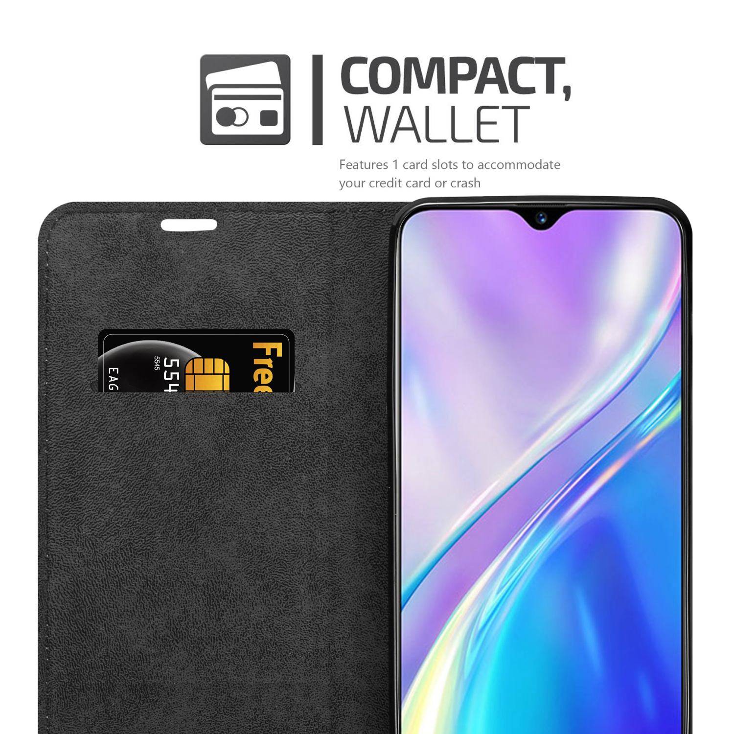 Cadorabo Hülle für Realme X2 / XT / Oppo K5 Schutz Hülle in Braun Handyhülle Etui Case Cover Magnetverschluss
