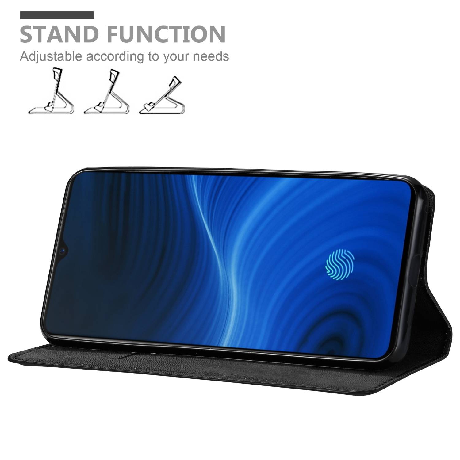 Cadorabo Hülle für Realme X2 PRO / Oppo Reno Ace Schutz Hülle in Schwarz Handyhülle Etui Case Cover Magnetverschluss