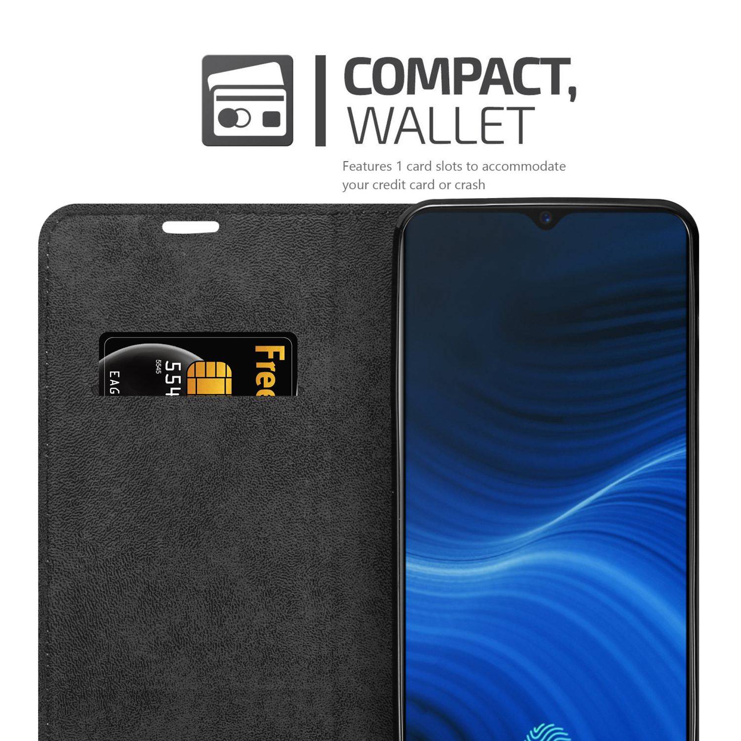 Cadorabo Hülle für Realme X2 PRO / Oppo Reno Ace Schutz Hülle in Braun Handyhülle Etui Case Cover Magnetverschluss