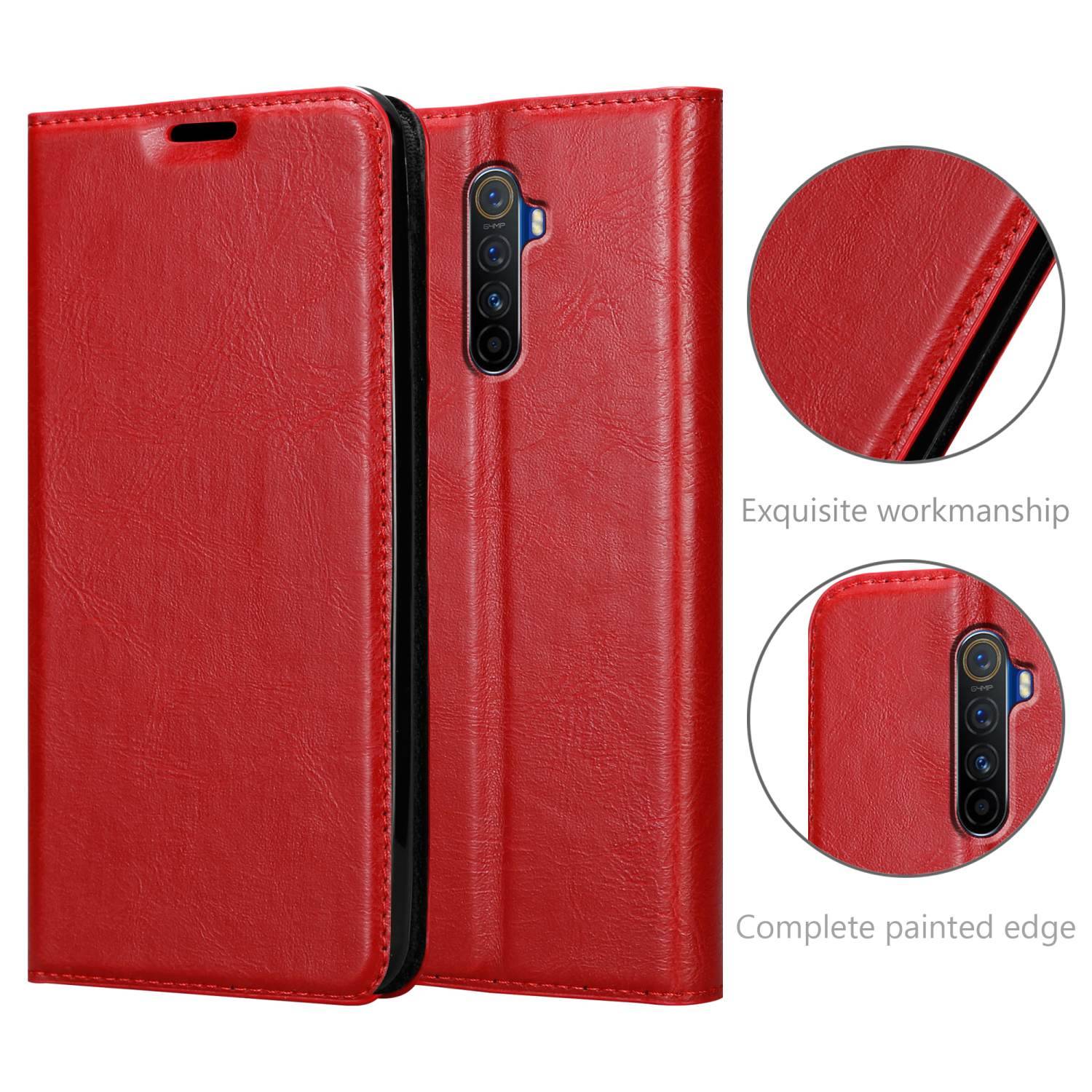 Cadorabo Hülle für Realme X2 PRO / Oppo Reno Ace Schutz Hülle in Rot Handyhülle Etui Case Cover Magnetverschluss
