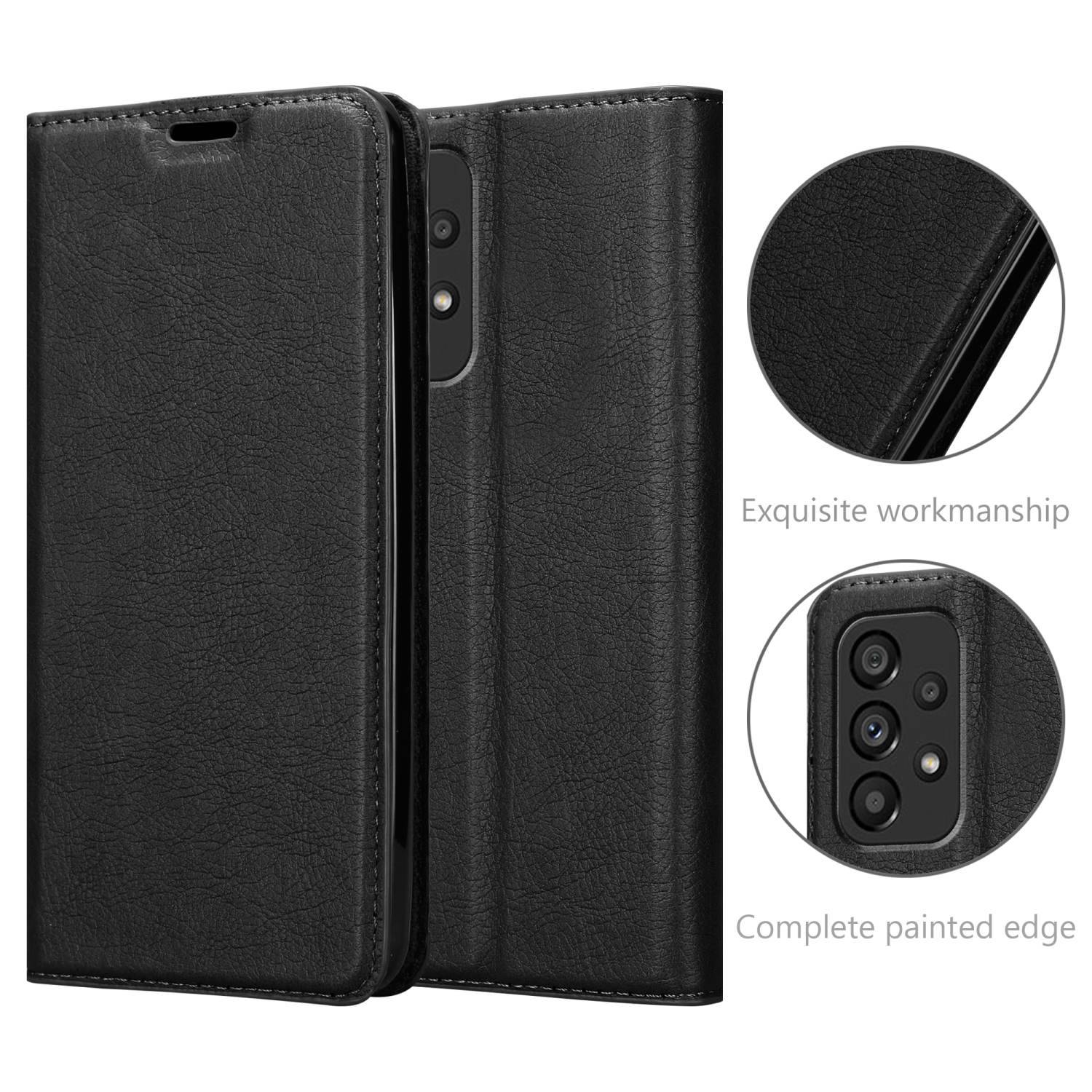 Cadorabo Hülle für Samsung Galaxy A53 5G Schutz Hülle in Schwarz Handyhülle Etui Case Cover Magnetverschluss