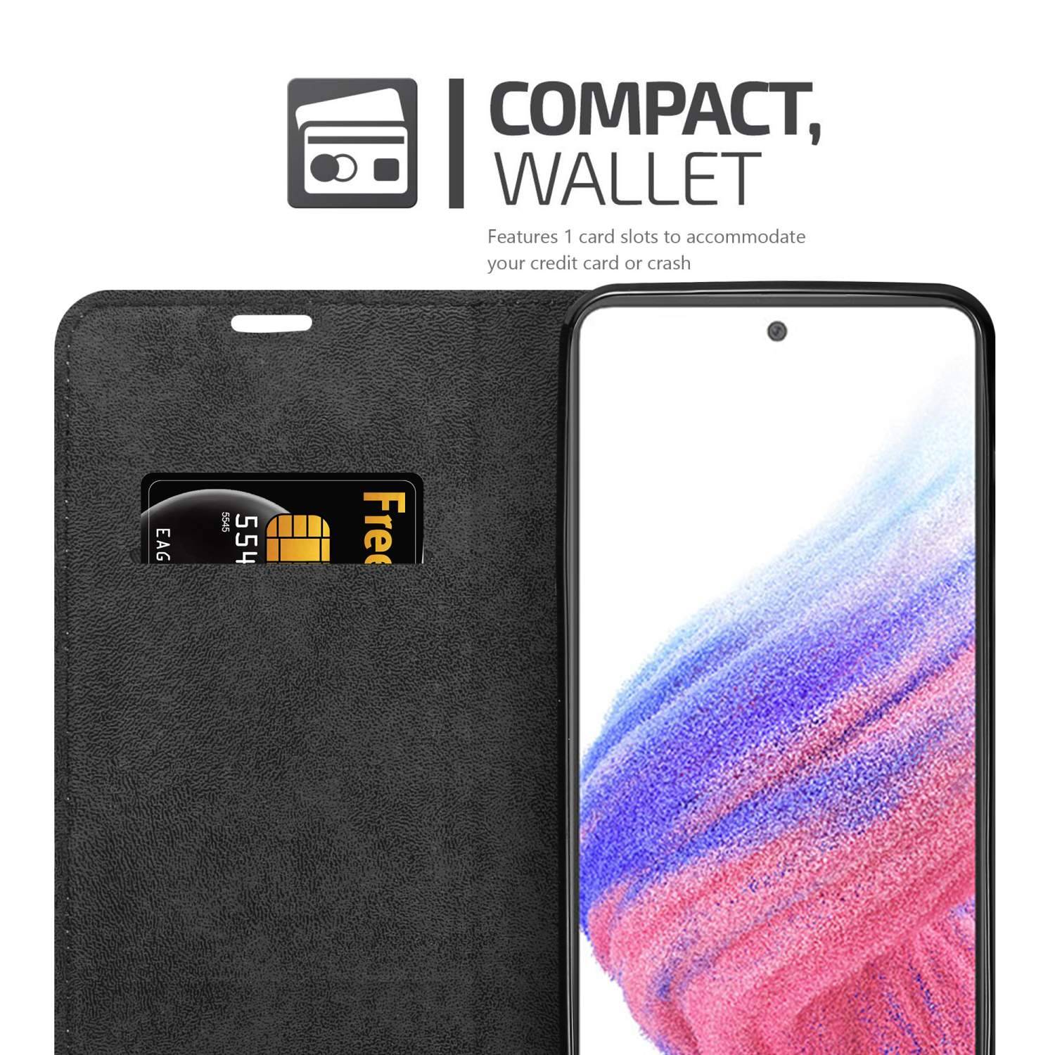 Cadorabo Hülle für Samsung Galaxy A53 5G Schutz Hülle in Braun Handyhülle Etui Case Cover Magnetverschluss