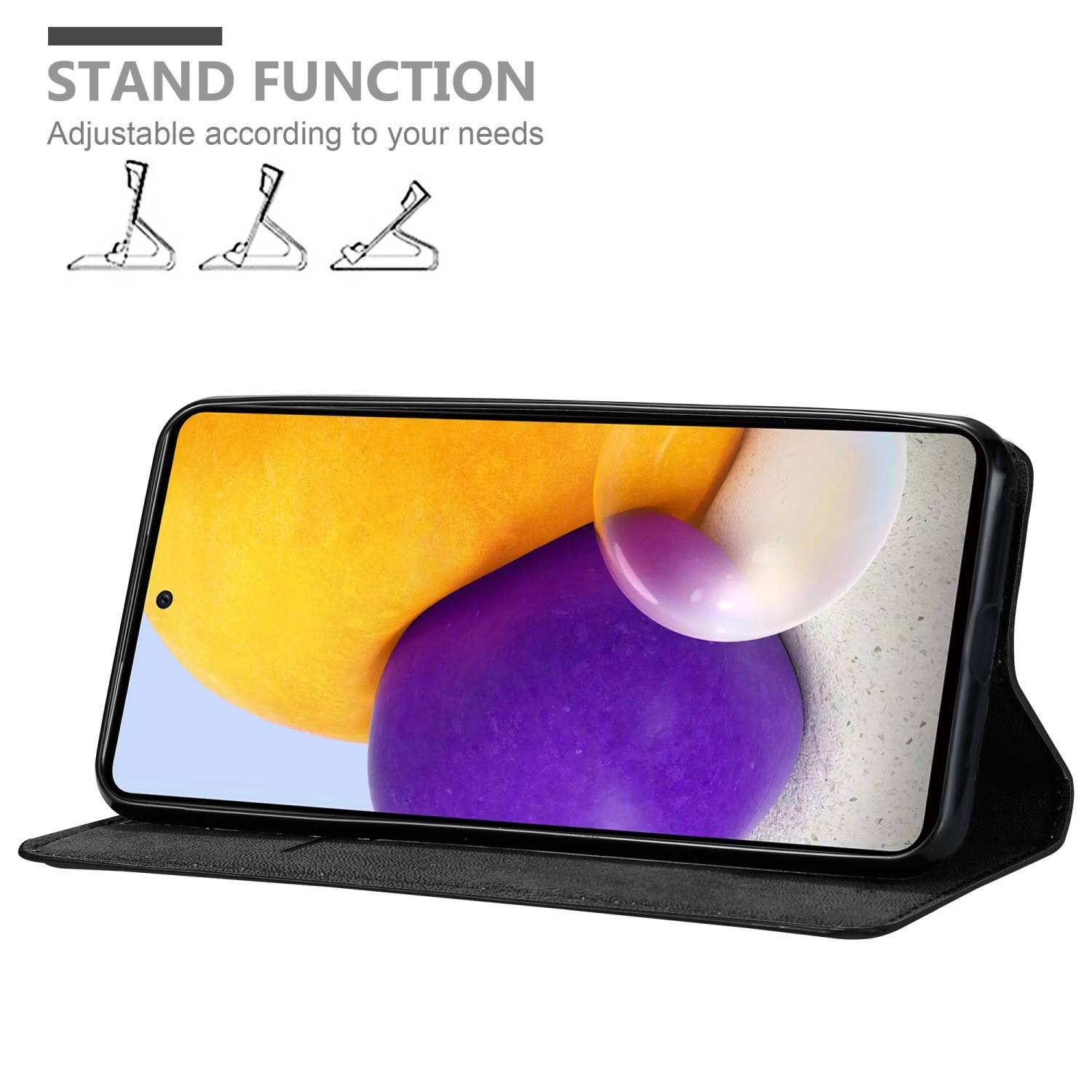 Cadorabo Hülle für Samsung Galaxy A73 5G Schutz Hülle in Schwarz Handyhülle Etui Case Cover Magnetverschluss