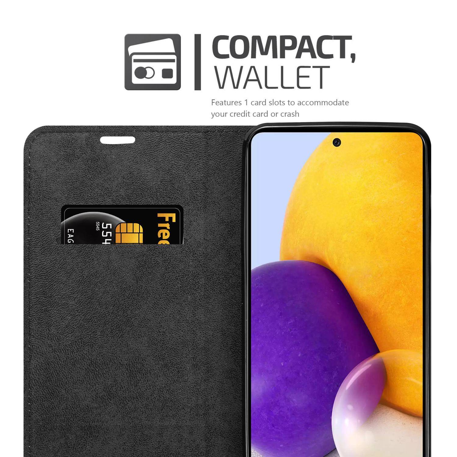 Cadorabo Hülle für Samsung Galaxy A73 5G Schutz Hülle in Schwarz Handyhülle Etui Case Cover Magnetverschluss