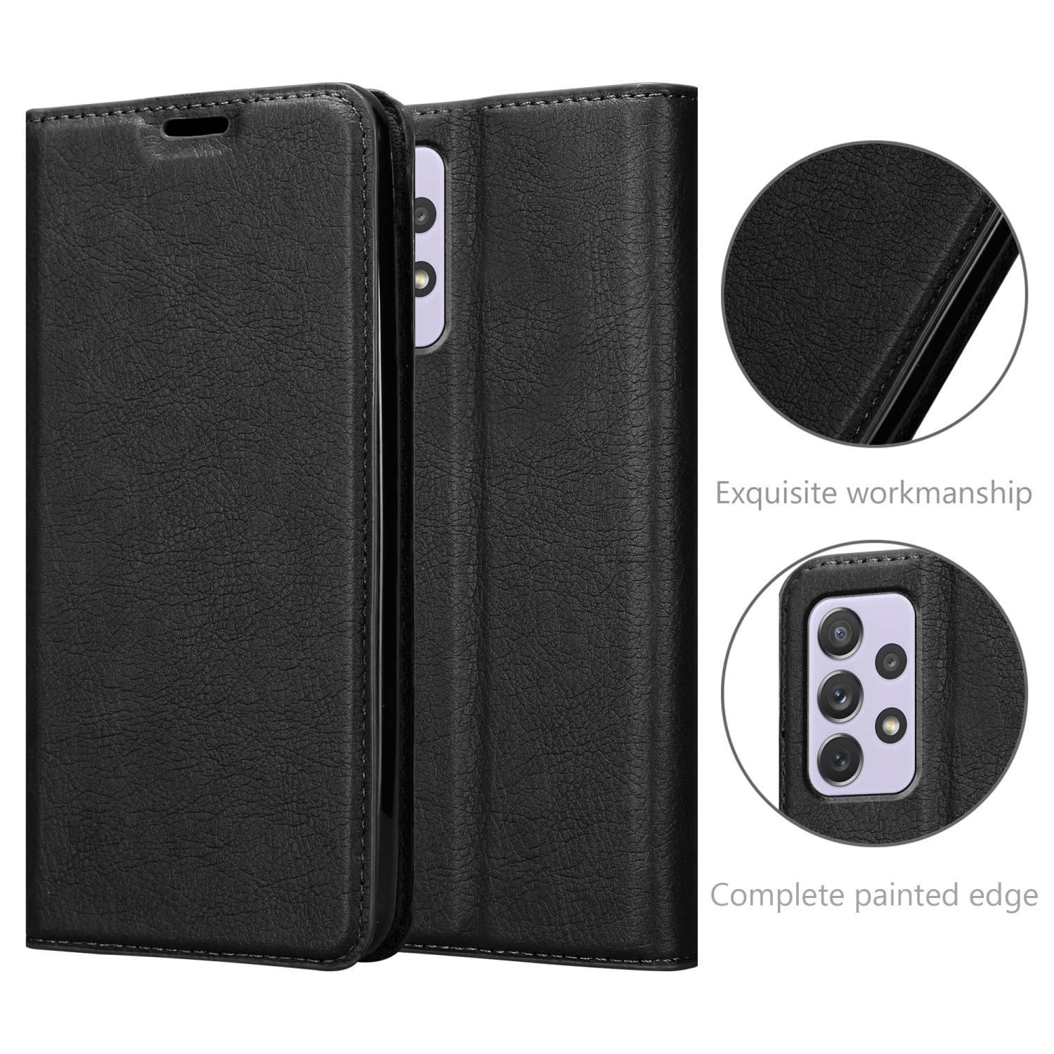 Cadorabo Hülle für Samsung Galaxy A73 5G Schutz Hülle in Schwarz Handyhülle Etui Case Cover Magnetverschluss