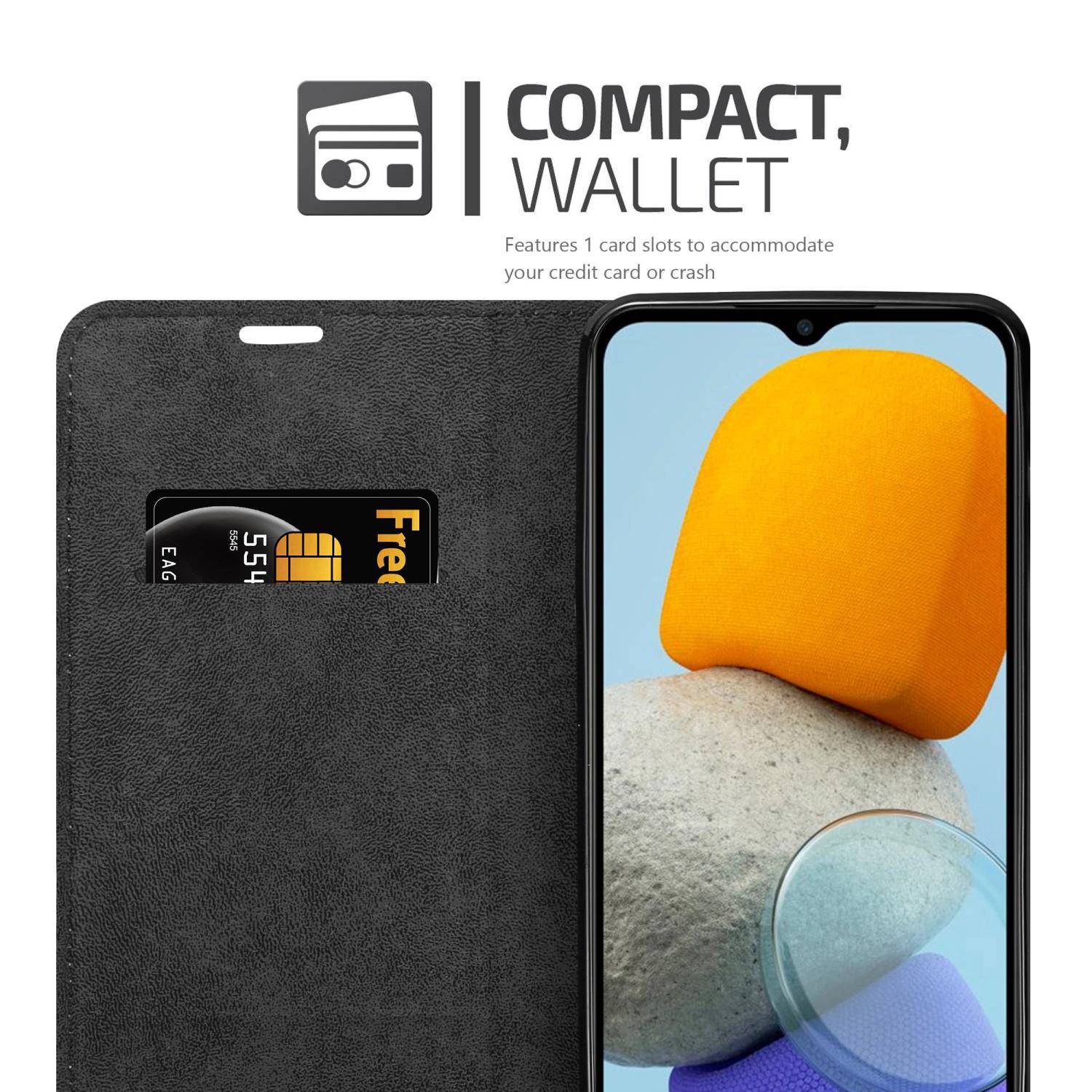 Cadorabo Hülle für Samsung Galaxy M23 5G Schutz Hülle in Braun Handyhülle Etui Case Cover Magnetverschluss