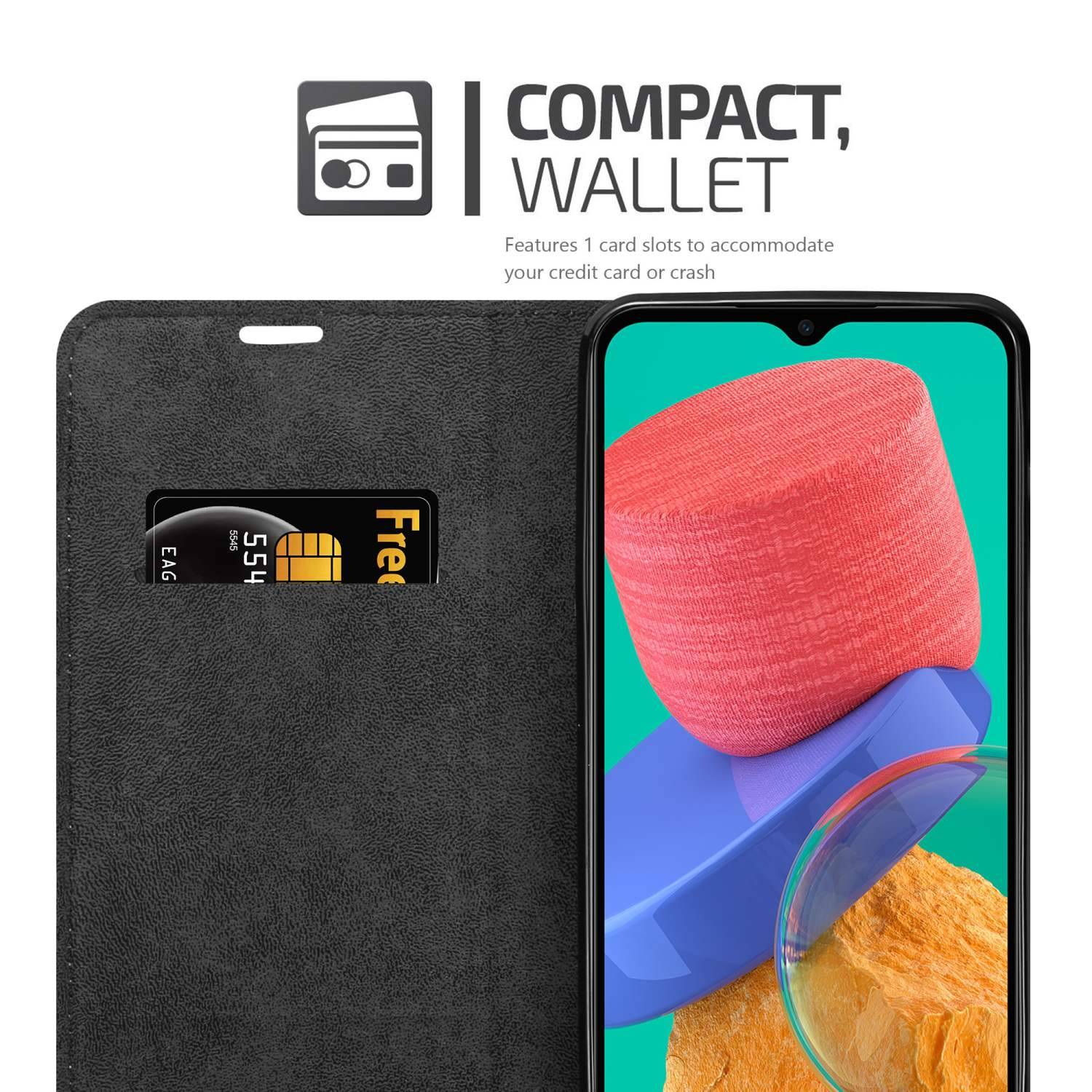 Cadorabo Hülle für Samsung Galaxy M33 5G Schutz Hülle in Schwarz Handyhülle Etui Case Cover Magnetverschluss