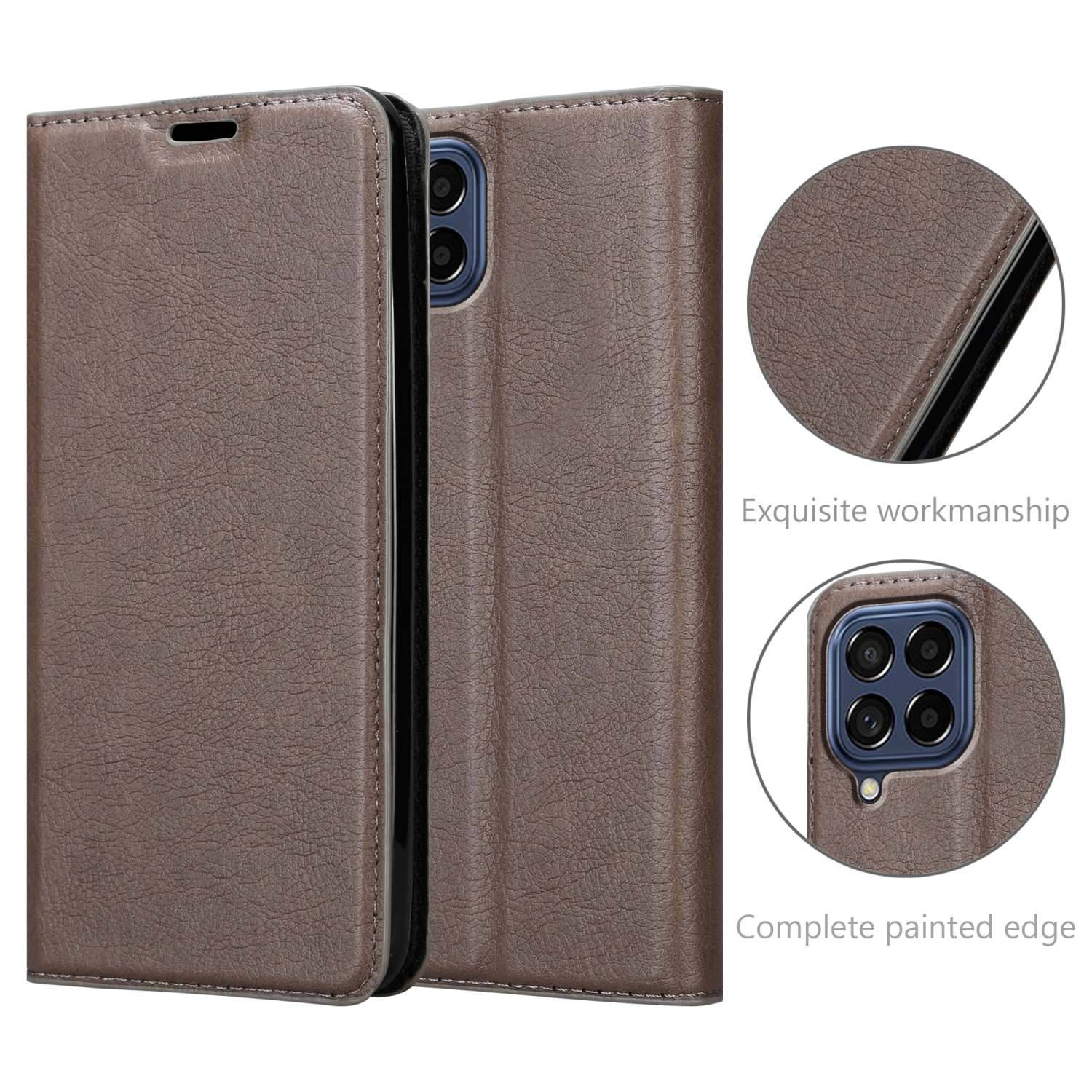Cadorabo Hülle für Samsung Galaxy M53 5G Schutz Hülle in Braun Handyhülle Etui Case Cover Magnetverschluss