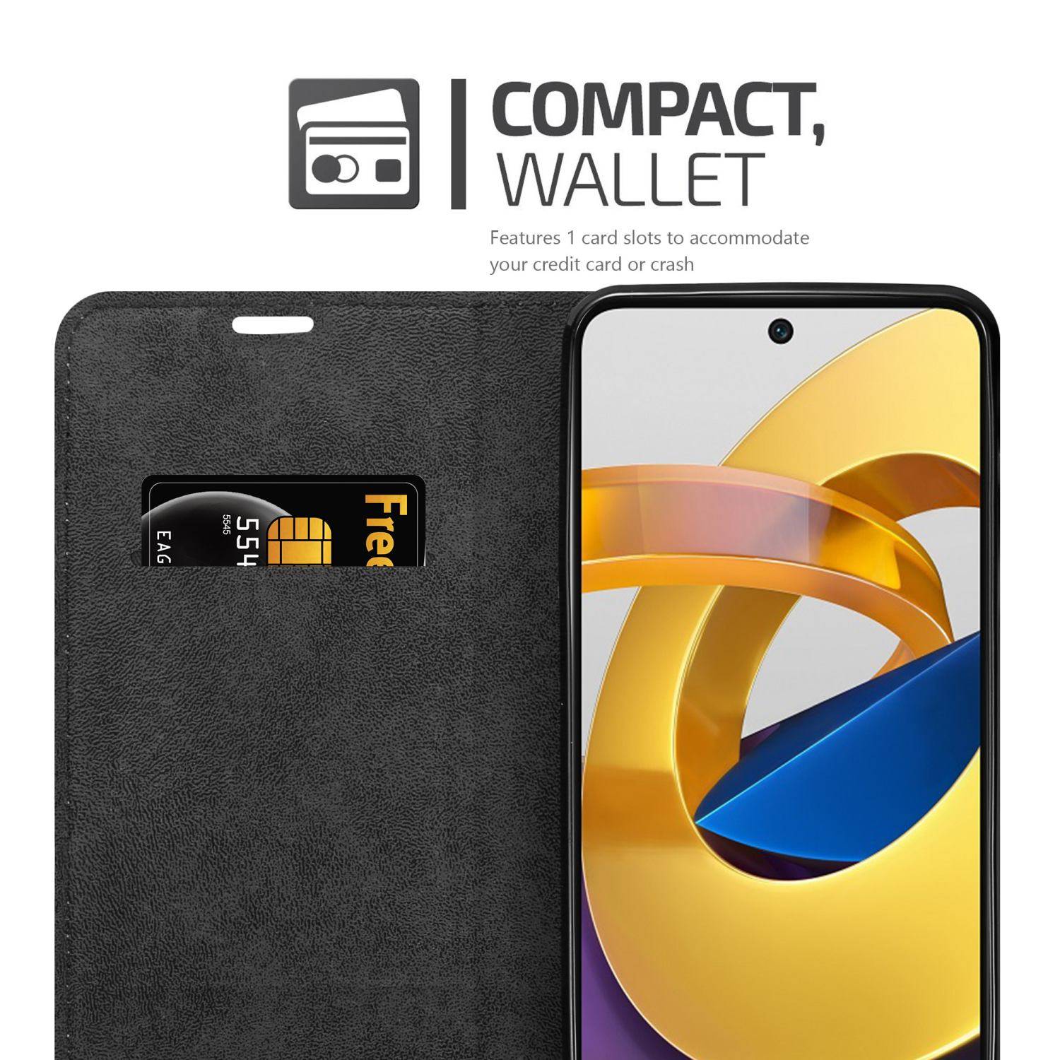 Cadorabo Hülle für Xiaomi POCO M4 PRO 5G Schutz Hülle in Braun Handyhülle Etui Case Cover Magnetverschluss