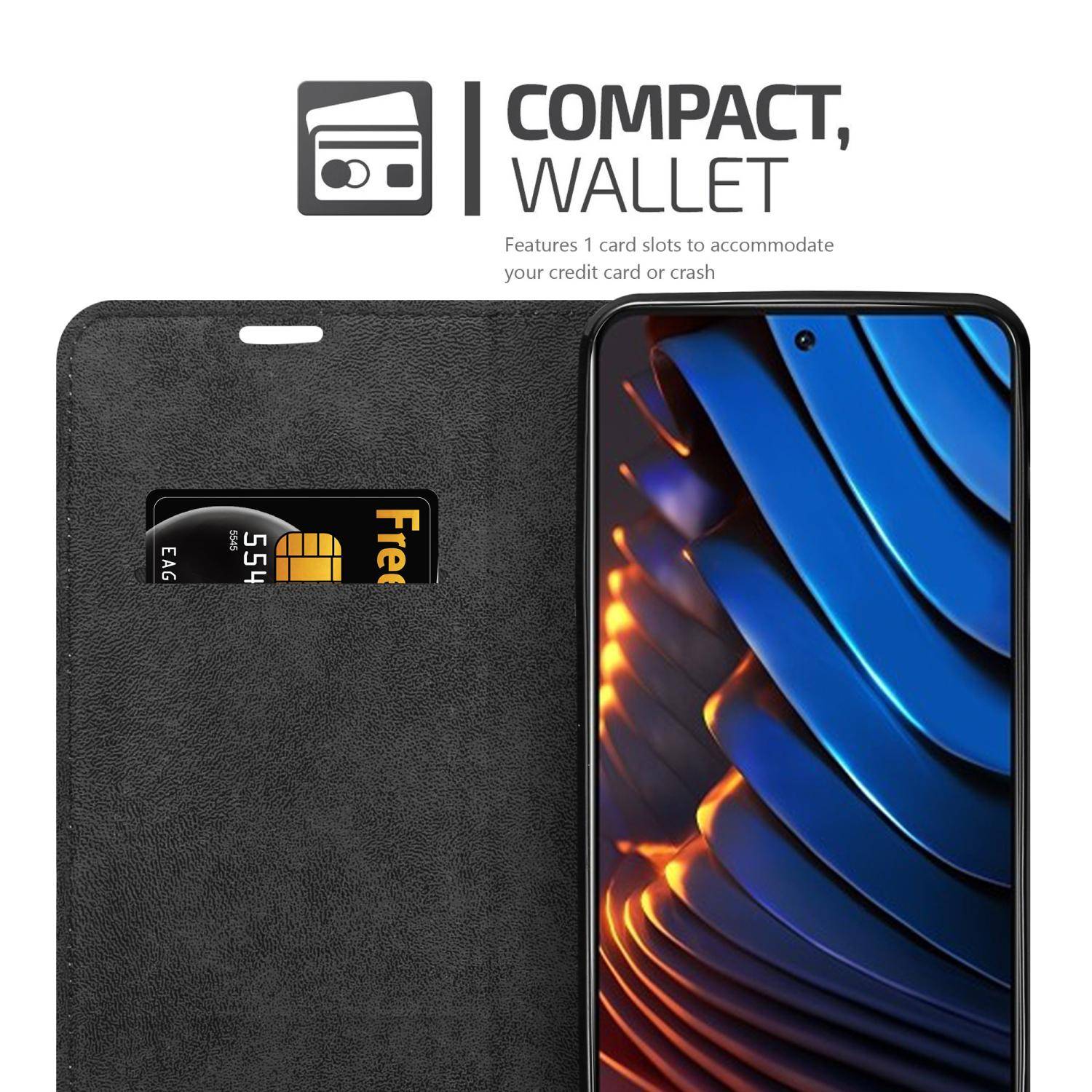 Cadorabo Hülle für Xiaomi POCO X3 GT Schutz Hülle in Schwarz Handyhülle Etui Case Cover Magnetverschluss