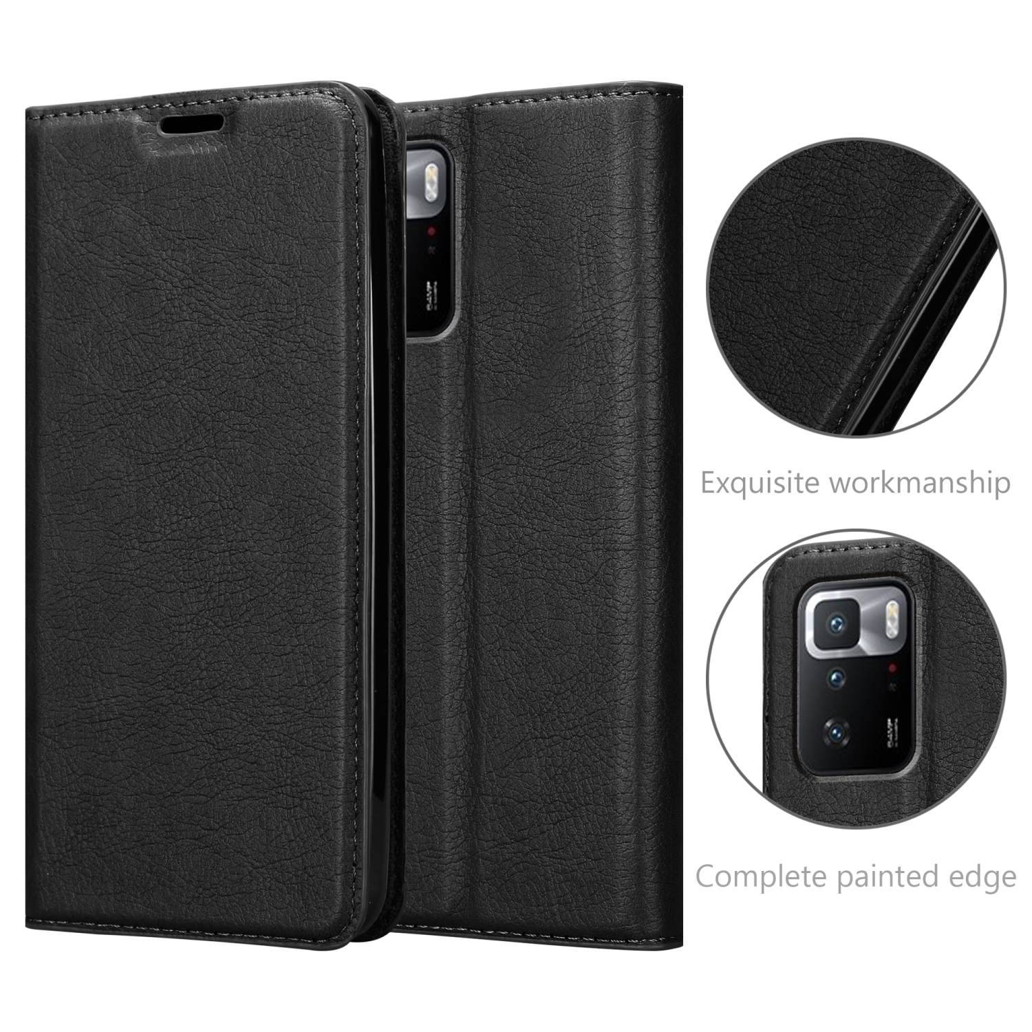 Cadorabo Hülle für Xiaomi POCO X3 GT Schutz Hülle in Schwarz Handyhülle Etui Case Cover Magnetverschluss