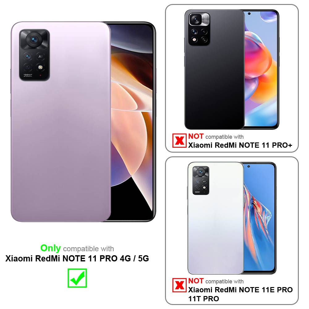 Cadorabo Hülle für Xiaomi RedMi NOTE 11 PRO 4G / 5G Schutz Hülle in Schwarz Handyhülle Etui Case Cover Magnetverschluss
