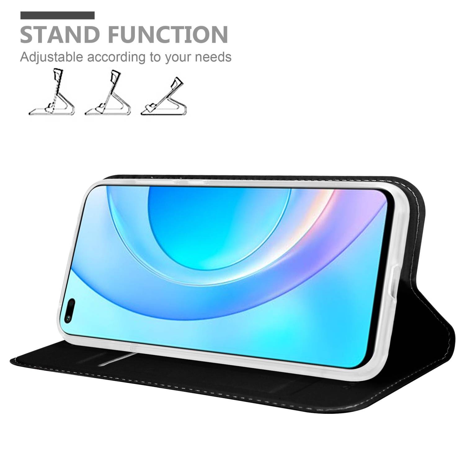 Cadorabo Handyhülle für Honor 50 LITE Schutz Hülle in Schwarz Cover Etui Book Case Booklet