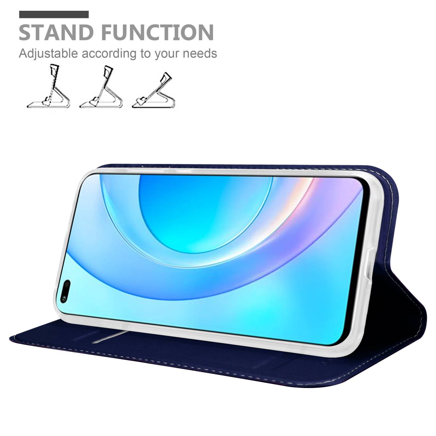 Cadorabo Handyhülle für Honor 50 LITE Schutz Hülle in Blau Cover Etui Book Case Booklet