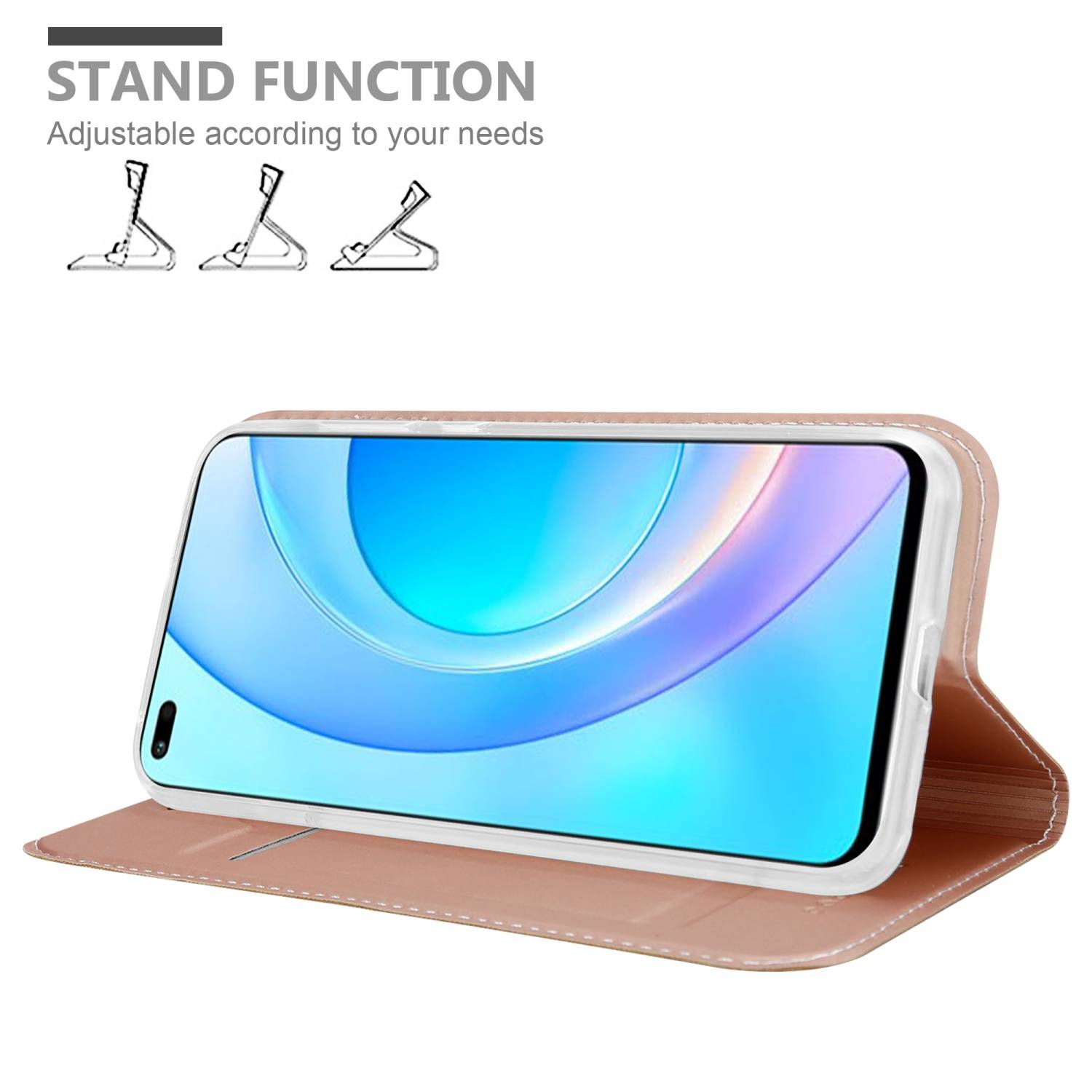 Cadorabo Handyhülle für Honor 50 LITE Schutz Hülle in Rosa Cover Etui Book Case Booklet