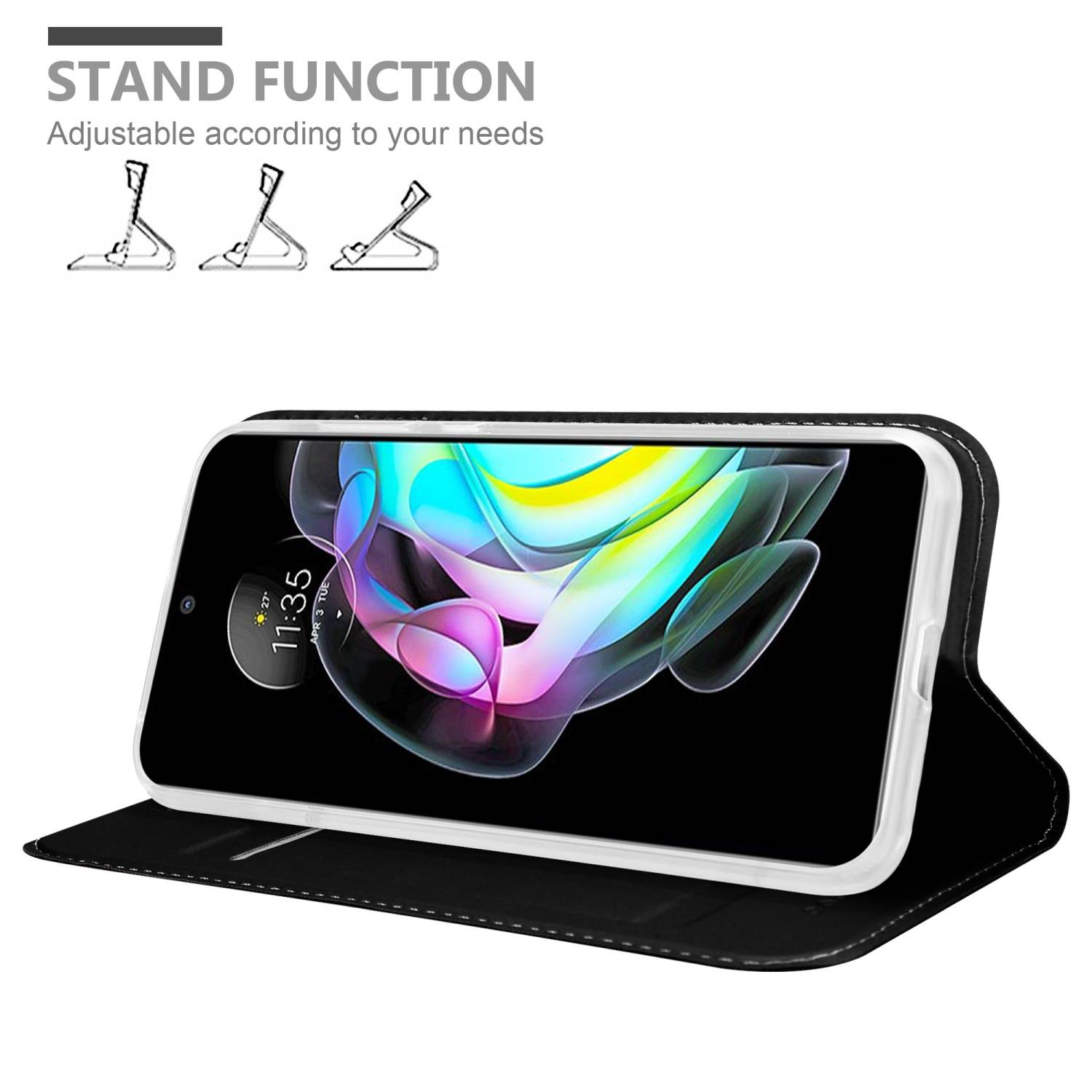 Cadorabo Handyhülle für Motorola EDGE 20 Schutz Hülle in Schwarz Cover Etui Book Case Booklet