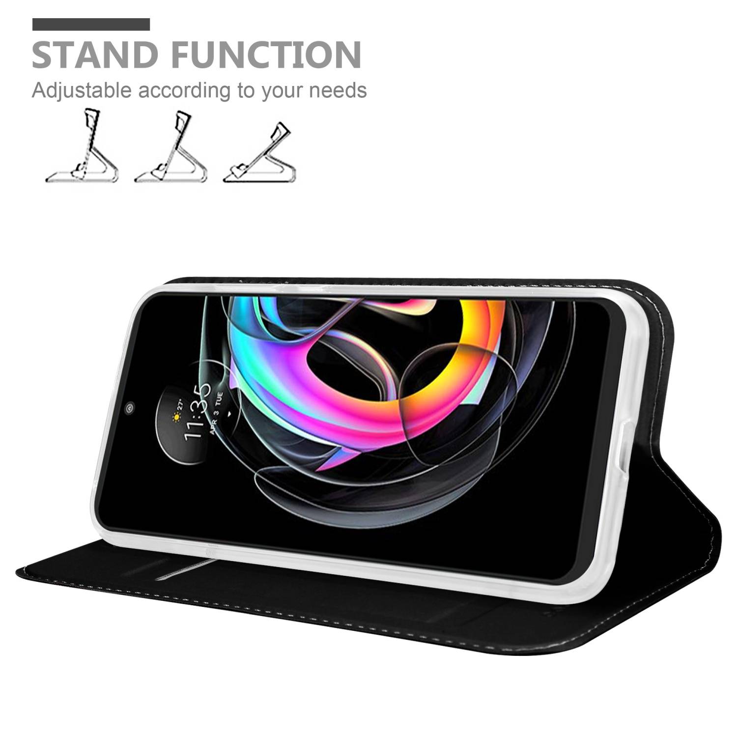 Cadorabo Handyhülle für Motorola EDGE 20 LITE / FUSION Schutz Hülle in Schwarz Cover Etui Book Case Booklet