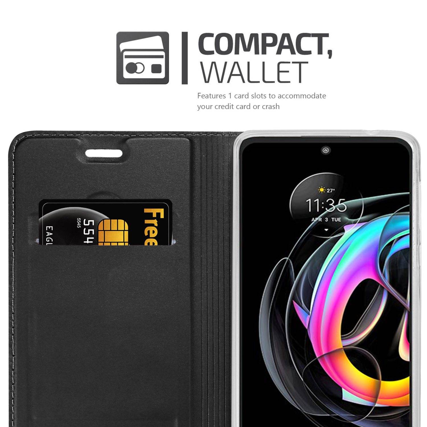 Cadorabo Handyhülle für Motorola EDGE 20 LITE / FUSION Schutz Hülle in Schwarz Cover Etui Book Case Booklet