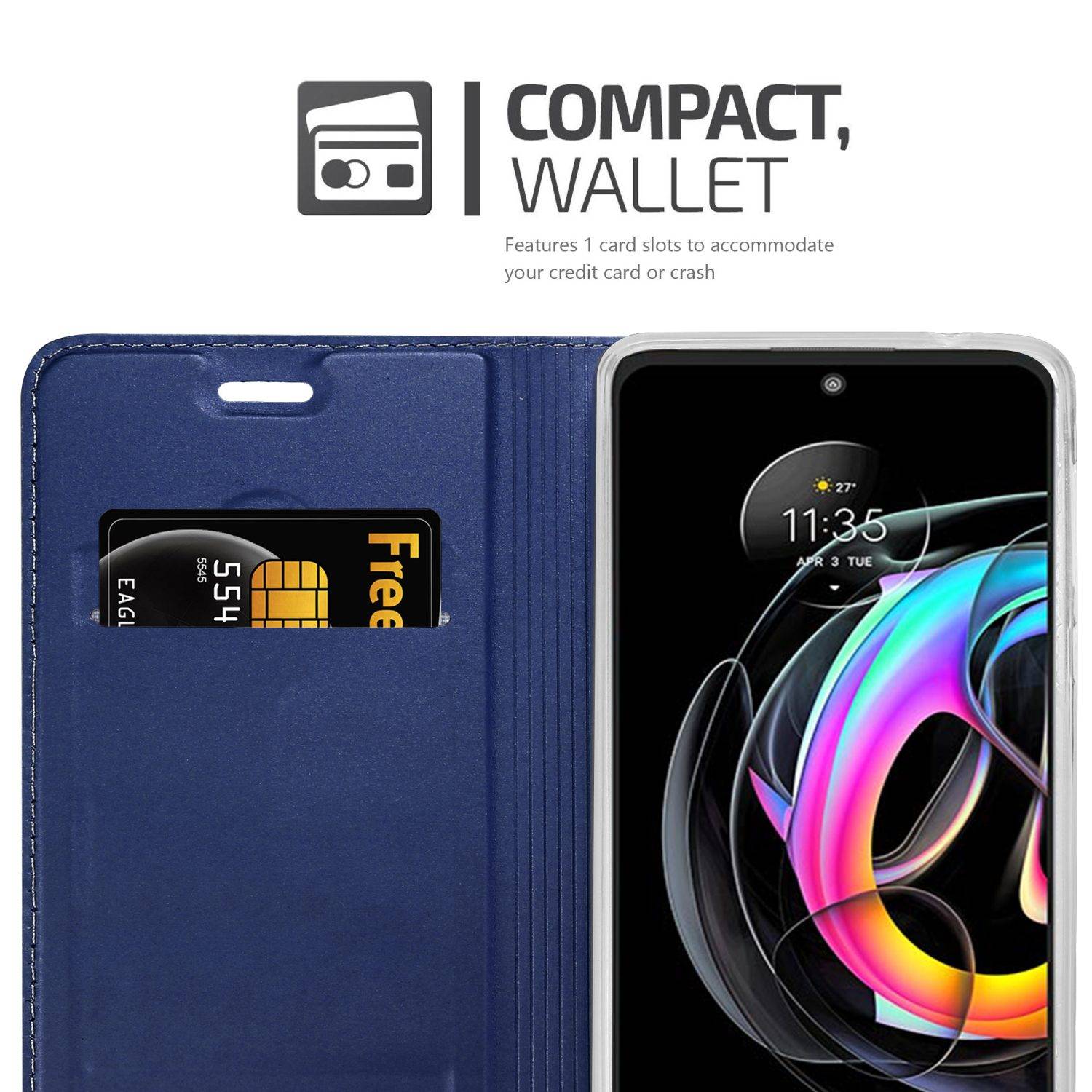 Cadorabo Handyhülle für Motorola EDGE 20 LITE / FUSION Schutz Hülle in Blau Cover Etui Book Case Booklet