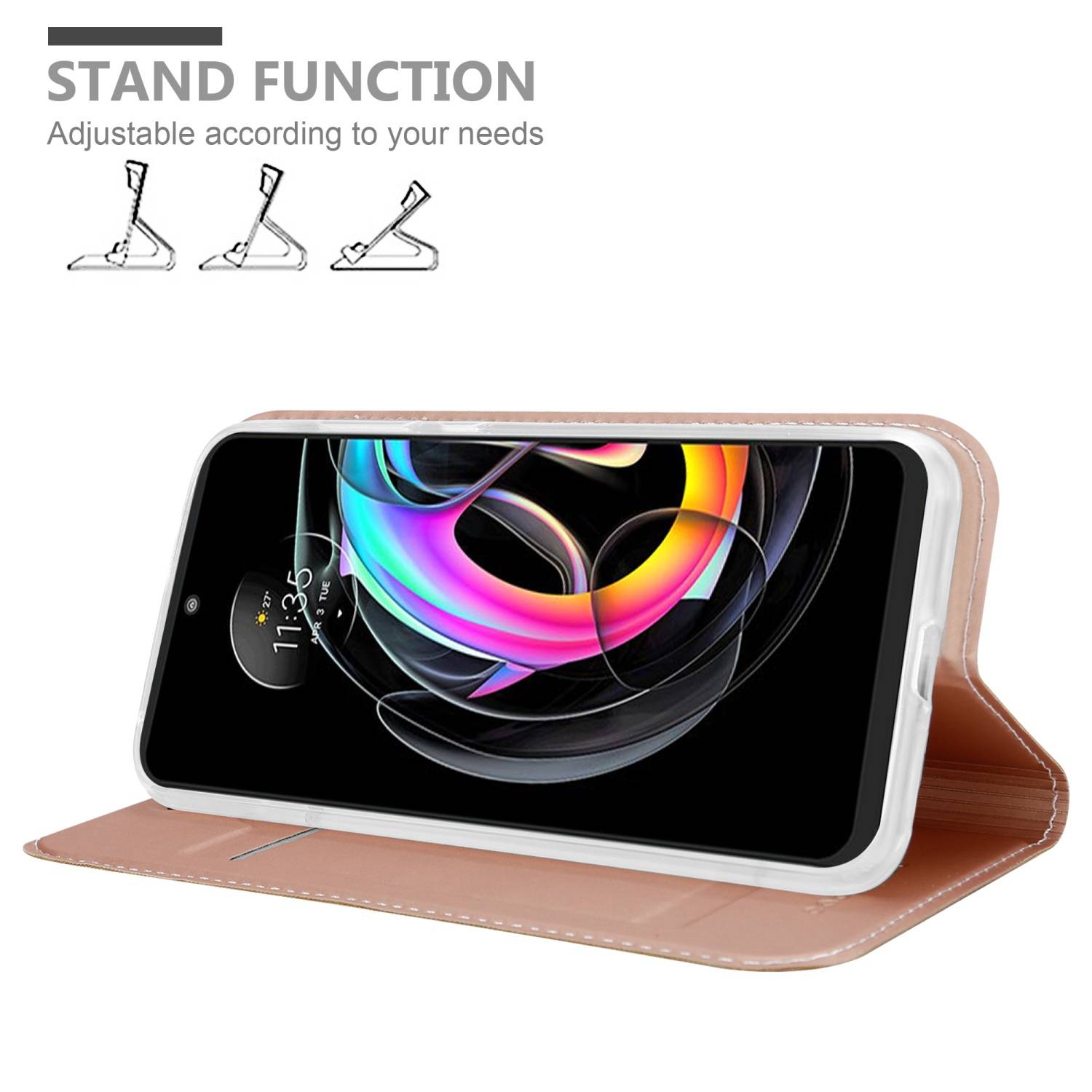Cadorabo Handyhülle für Motorola EDGE 20 LITE / FUSION Schutz Hülle in Rosa Cover Etui Book Case Booklet