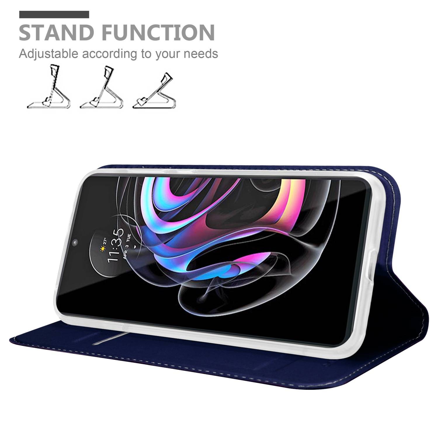 Cadorabo Handyhülle für Motorola EDGE 20 PRO / EDGE S PRO Schutz Hülle in Blau Cover Etui Book Case Booklet