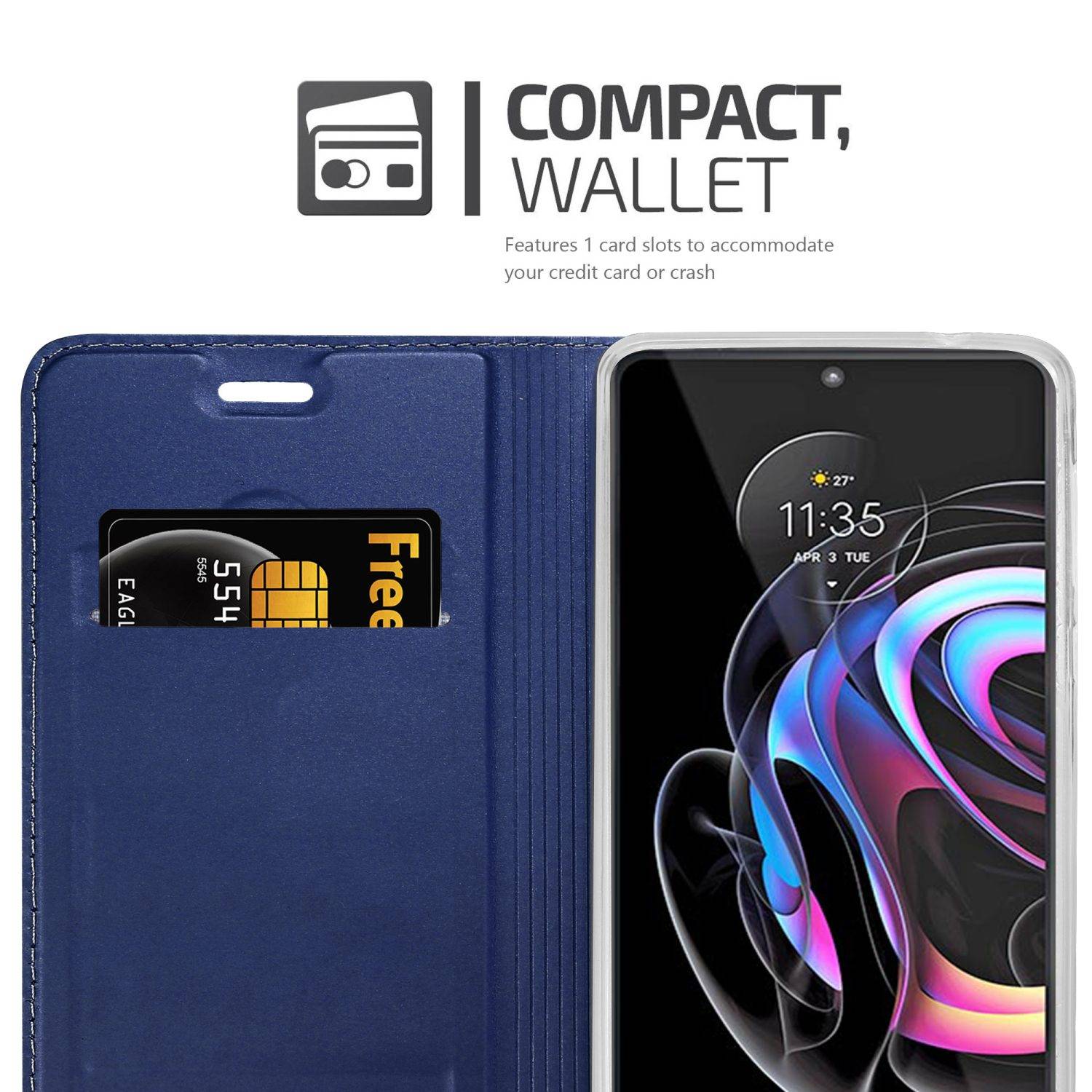 Cadorabo Handyhülle für Motorola EDGE 20 PRO / EDGE S PRO Schutz Hülle in Blau Cover Etui Book Case Booklet